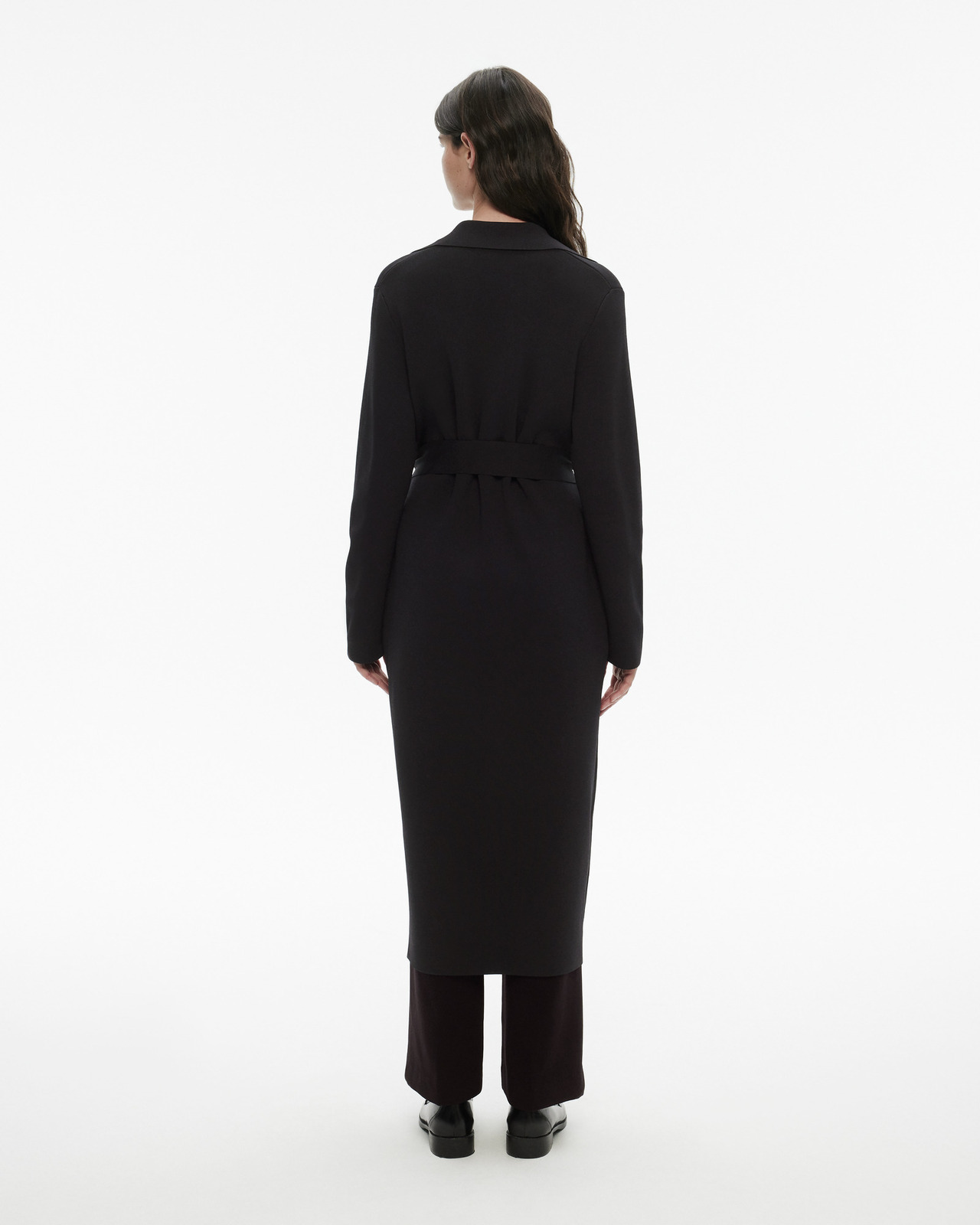 Crepe Knit Double-breasted Coat