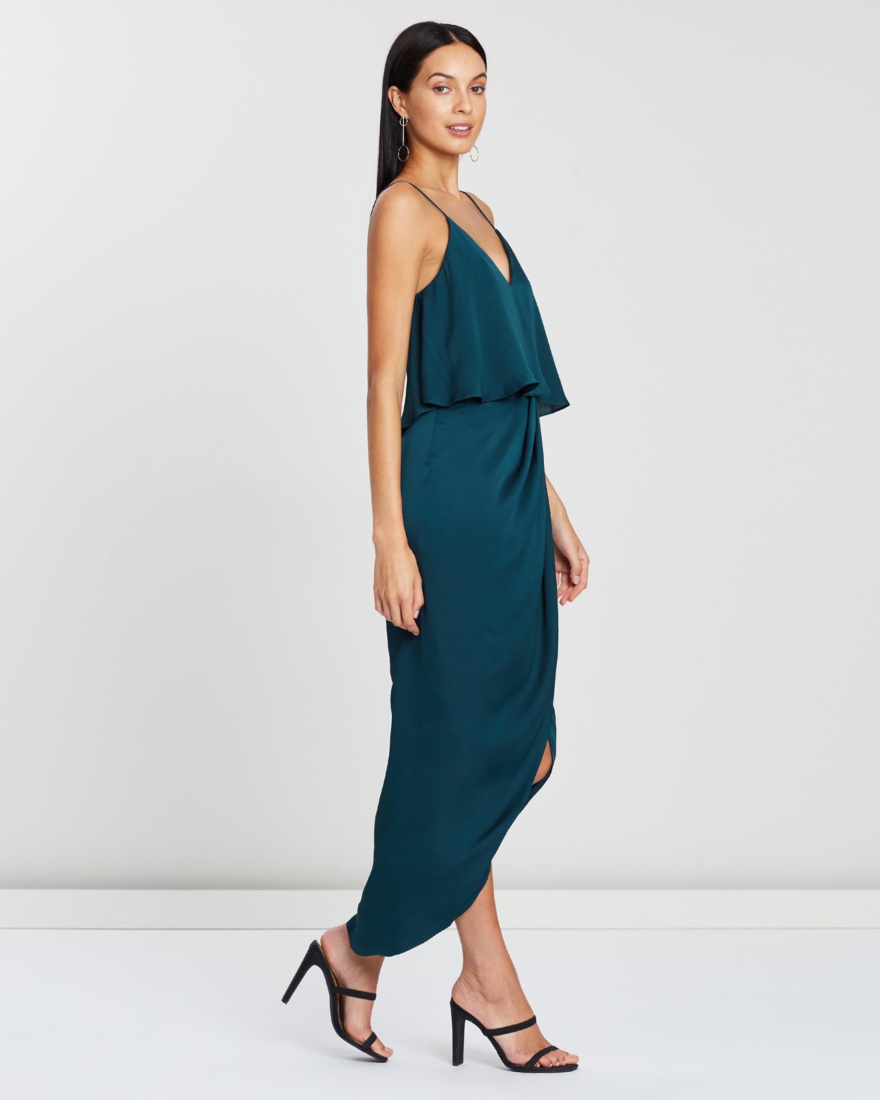 Shona Joy Luxe Draped Cocktail Frill Dress - AirRobe