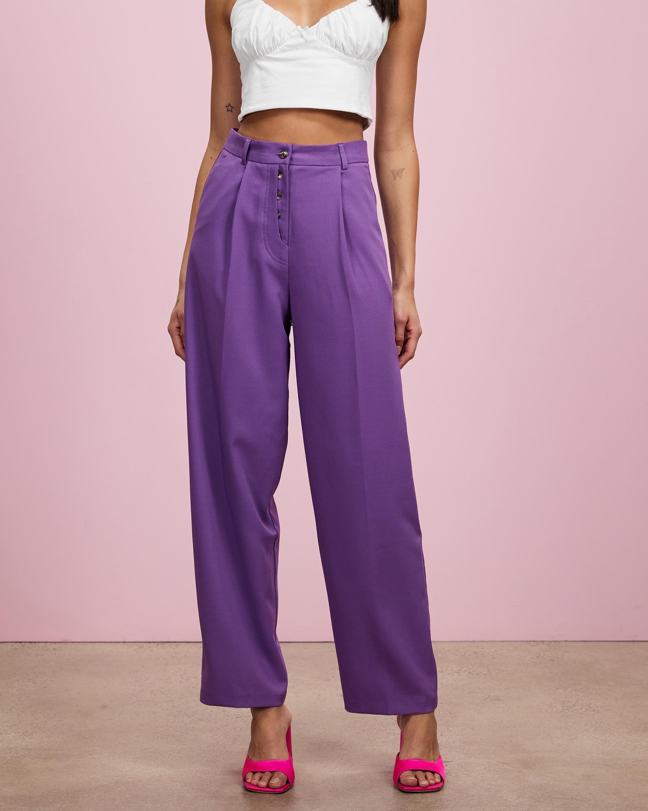 Button Fly Slouch PegLeg Trousers AirRobe