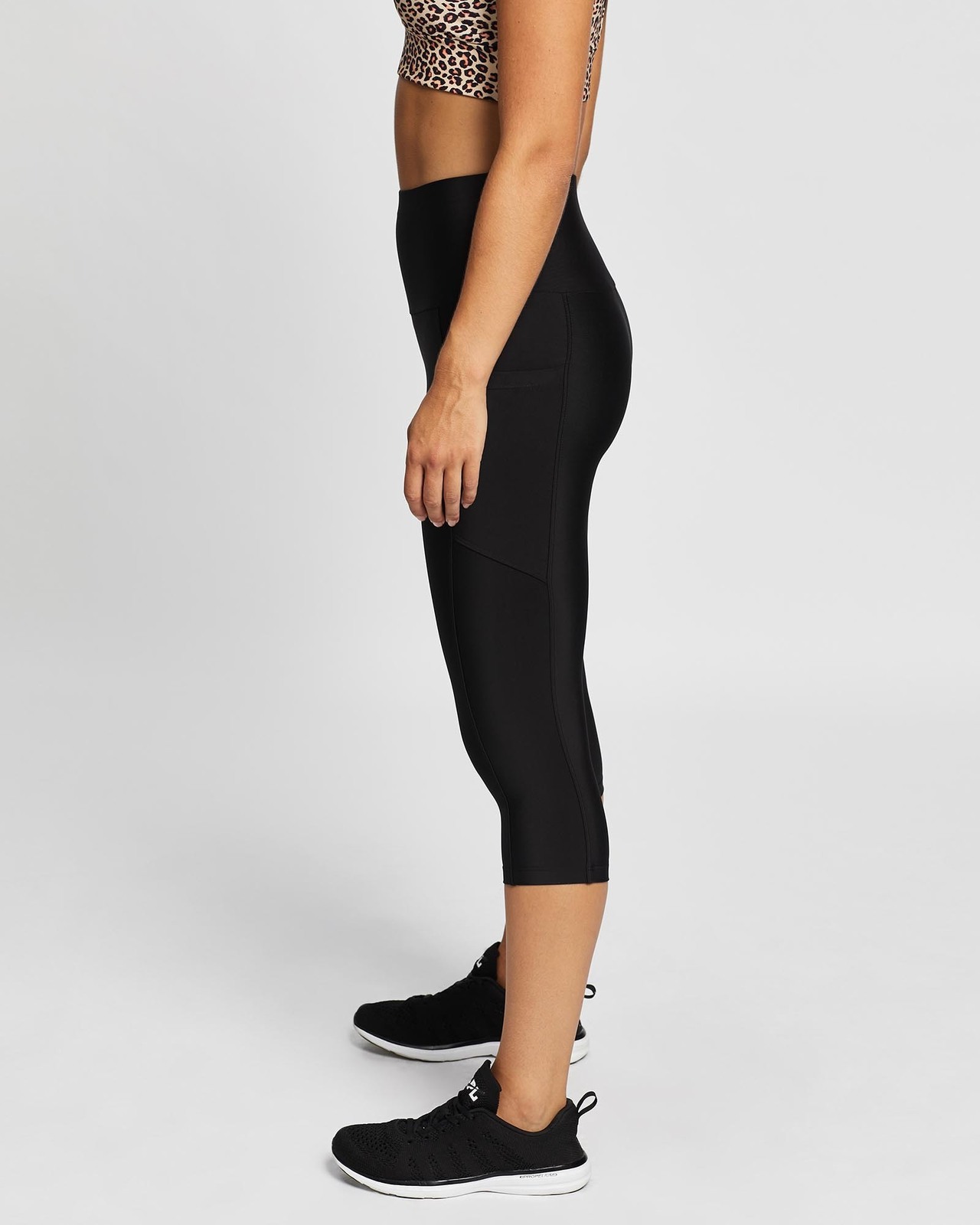 High-Waisted Under Knee Tights with Pockets