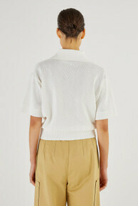 Mesh Stitch Polo White