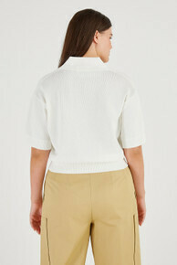 Mesh Stitch Polo White