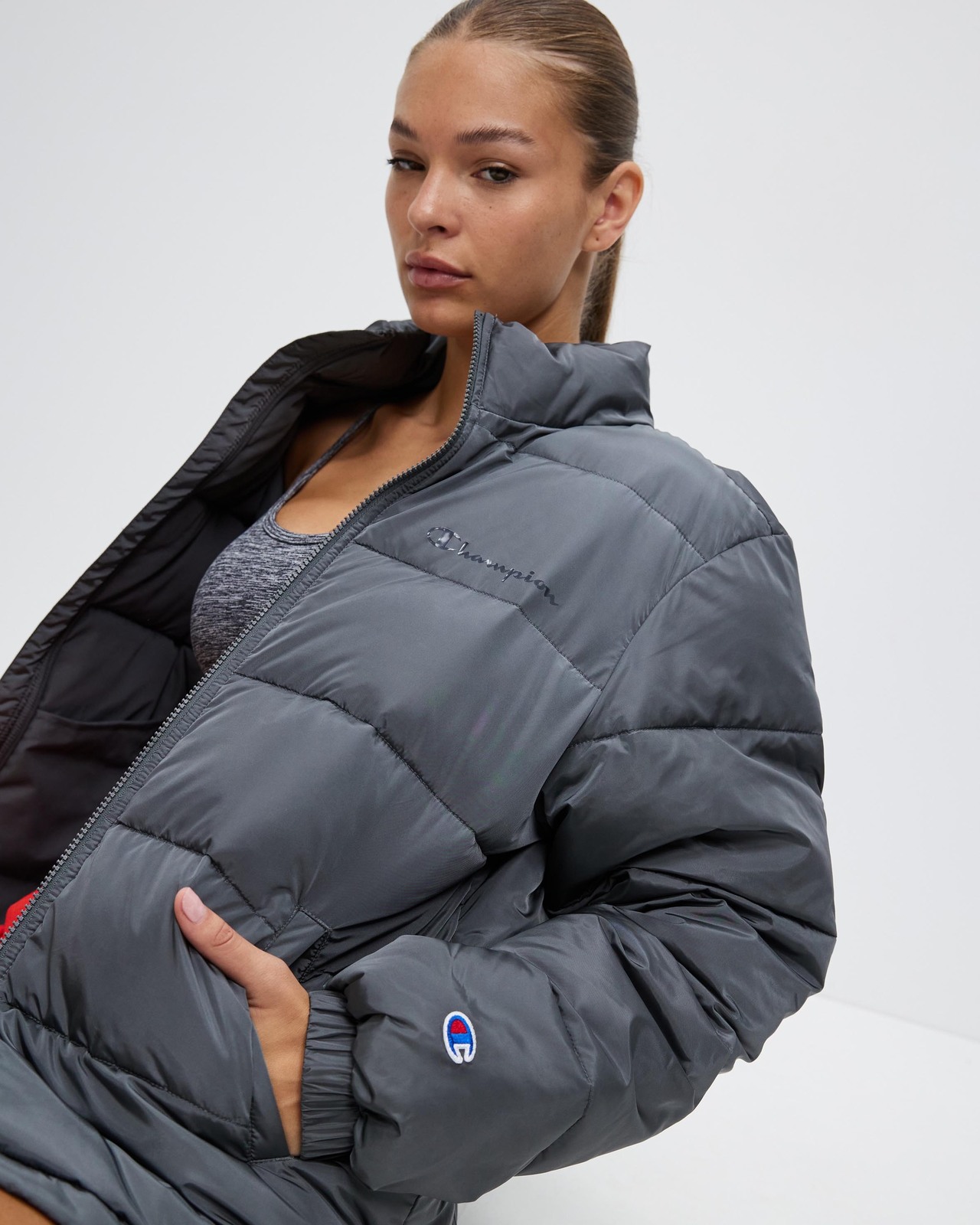 Embroidered Jacket Packable Jacket Champion Windbreaker Womens