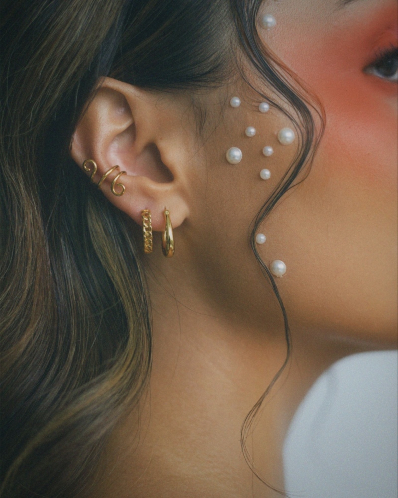Gold Cuban Chain Hoops