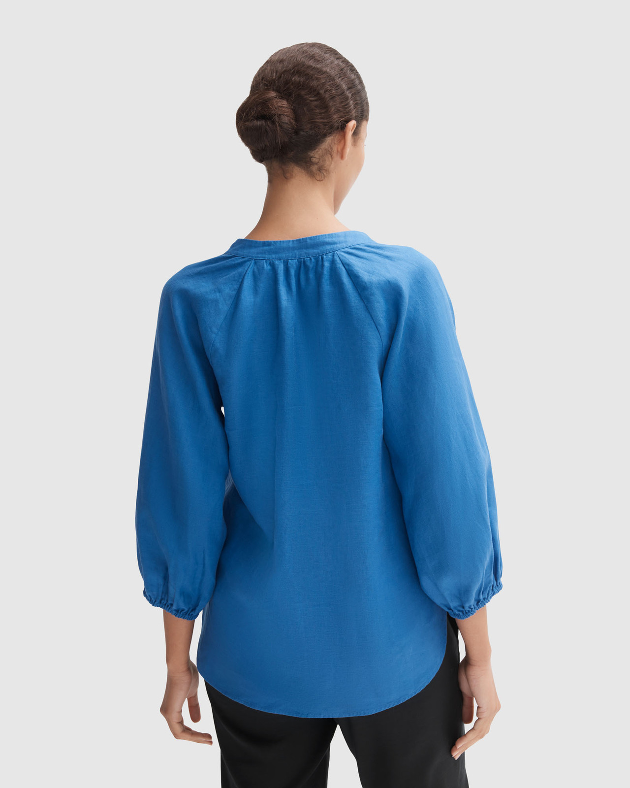 Linen Button Detail Blouse