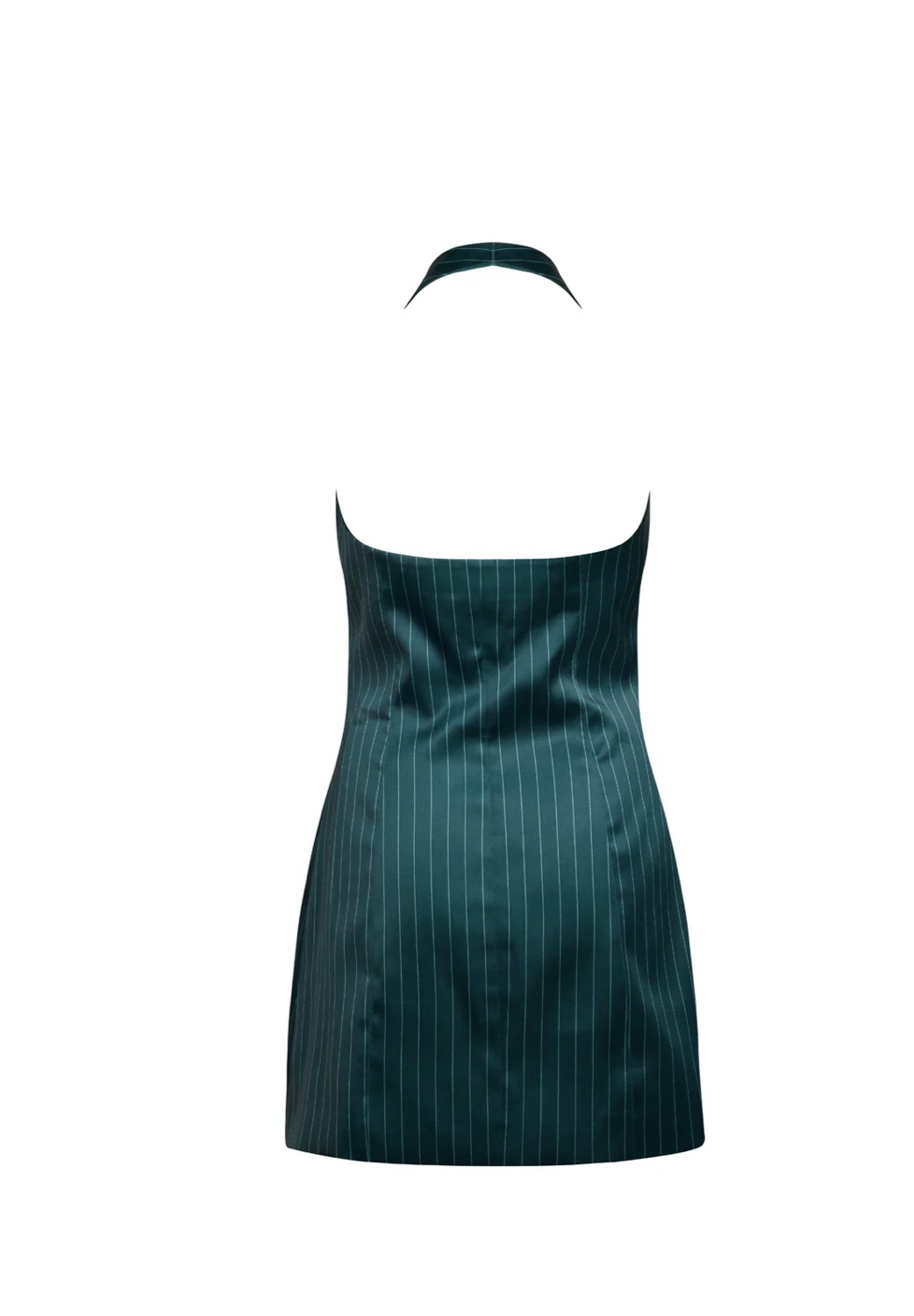 green strip halter dress 