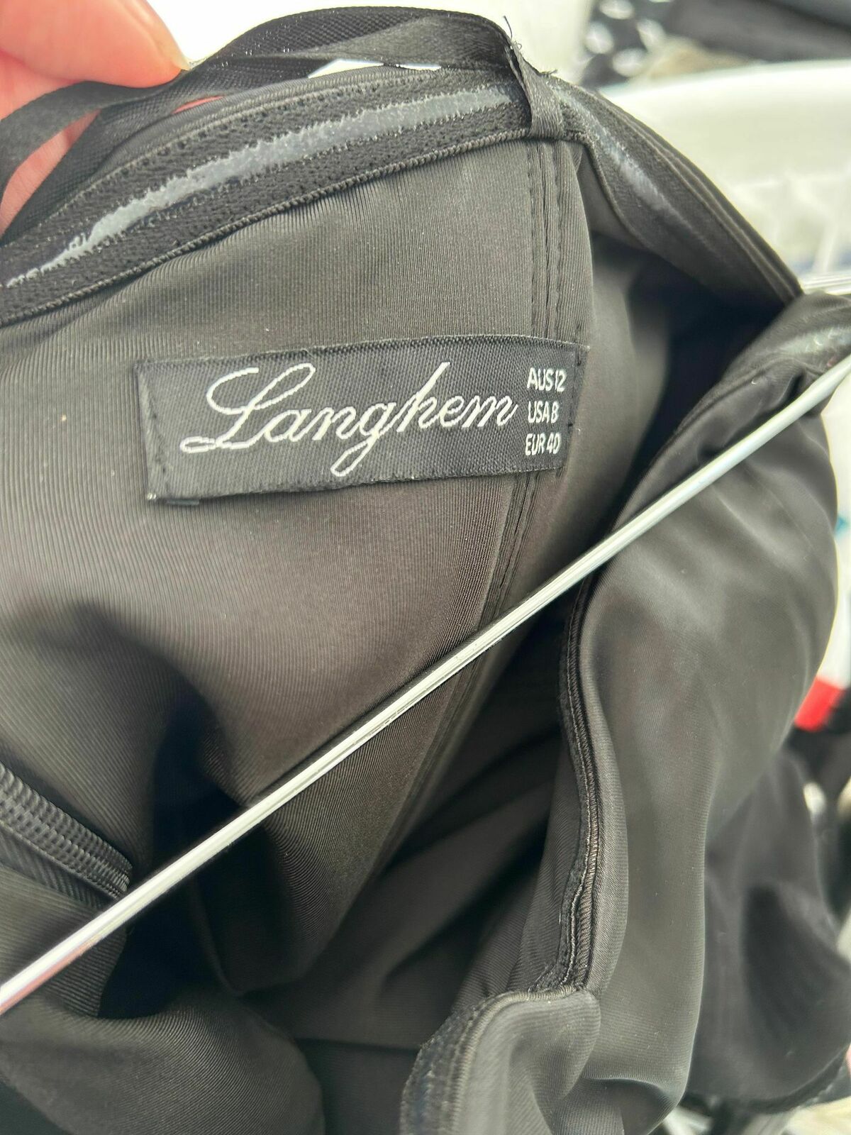 Black satin dress with sheer Sequin skirt