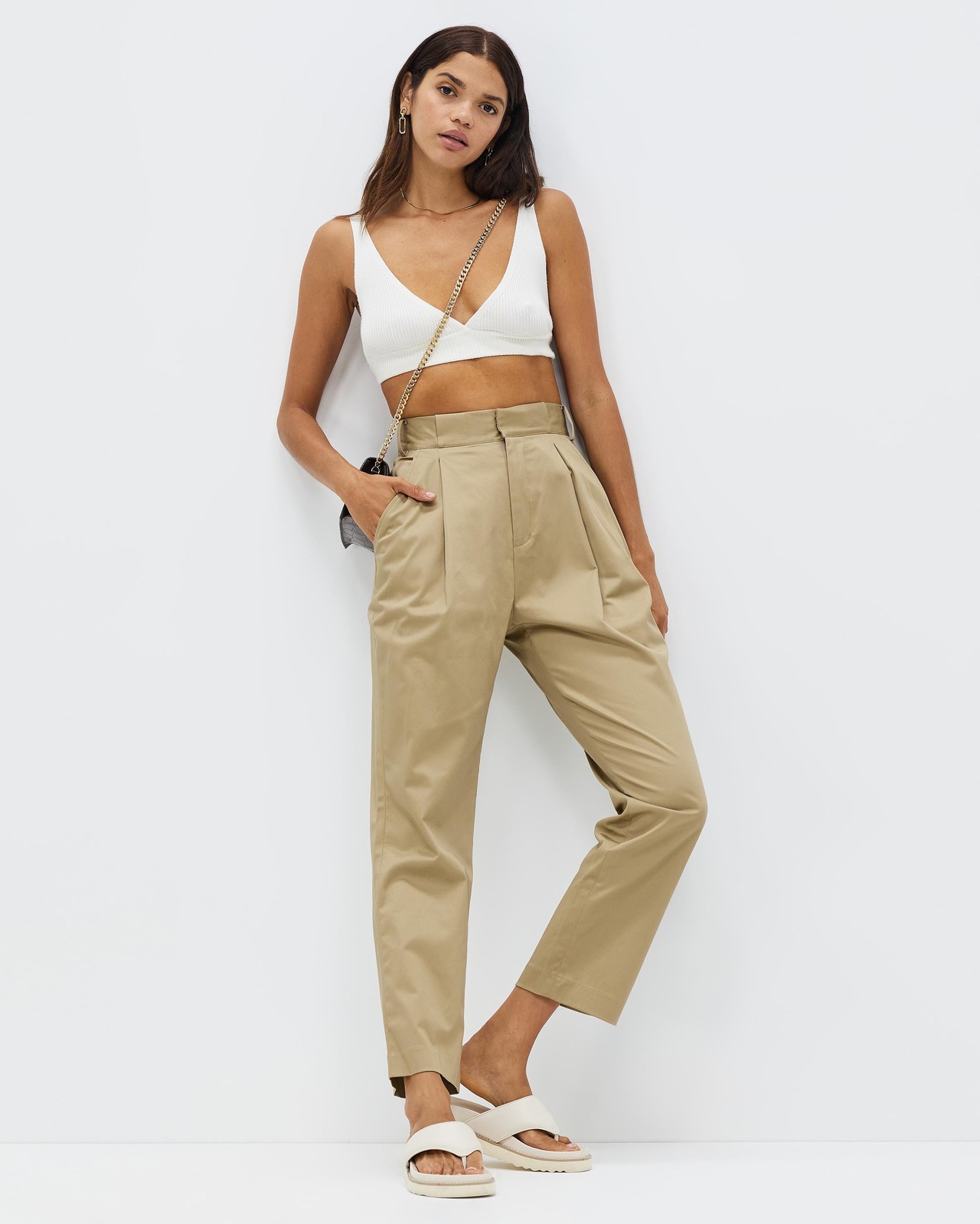Organic Cotton High Rise Tapered Pants