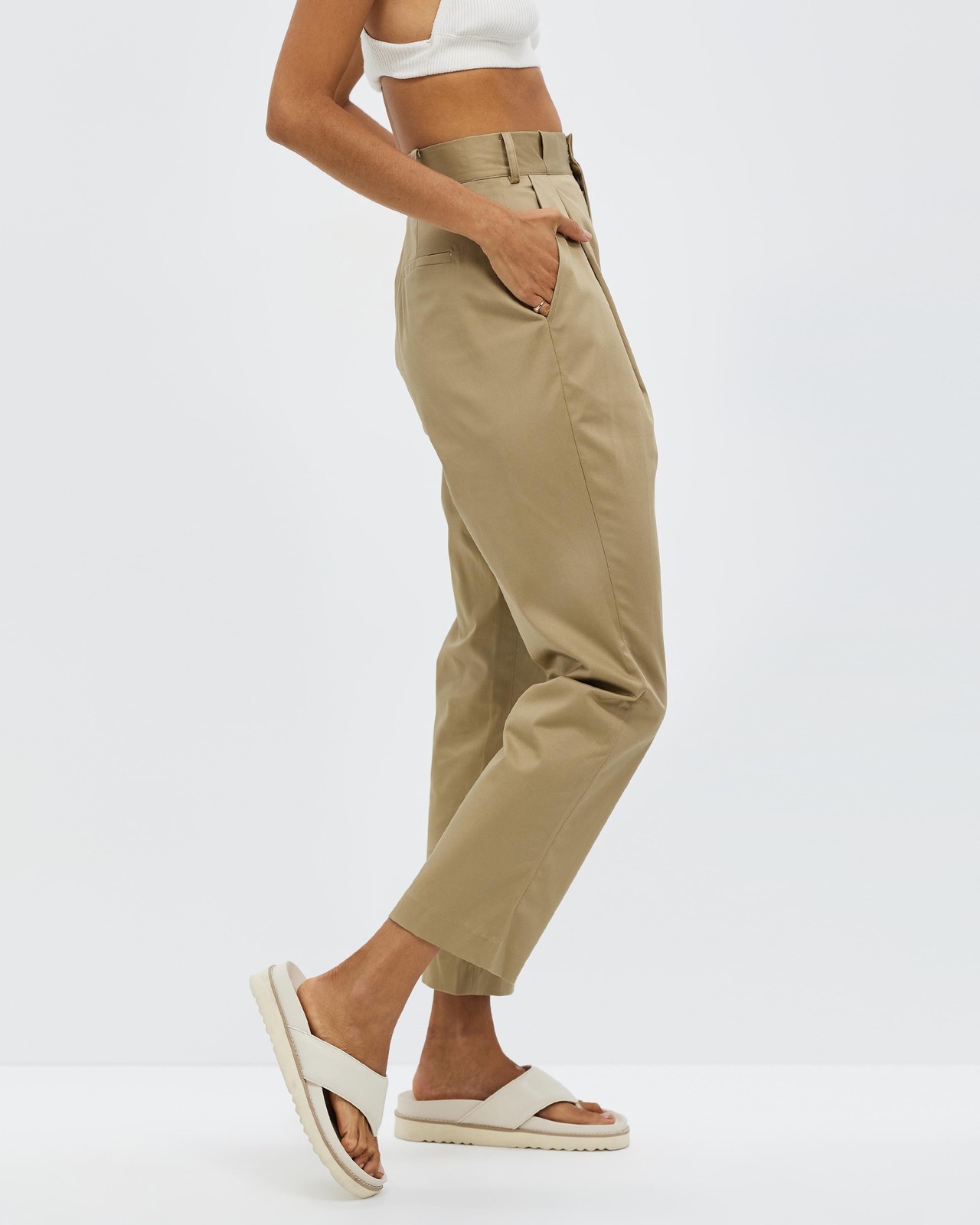 Organic Cotton High Rise Tapered Pants