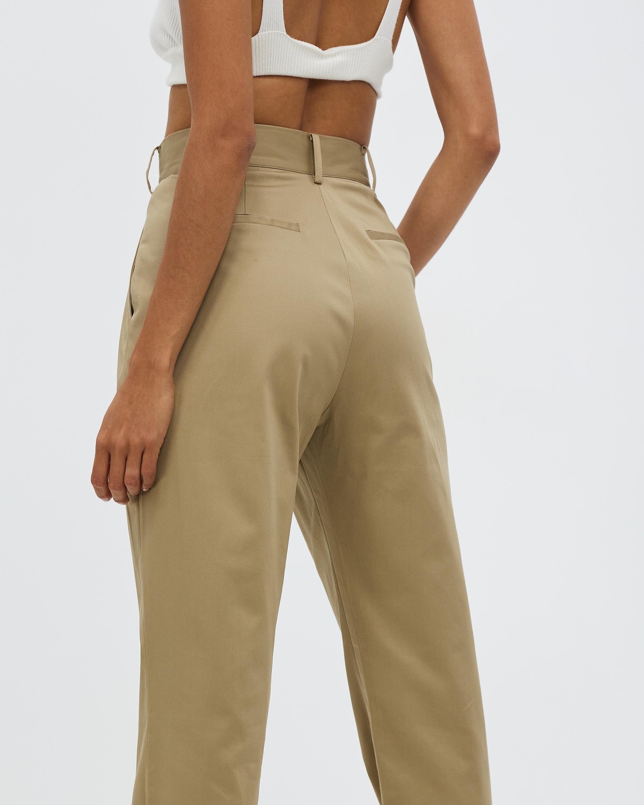 Organic Cotton High Rise Tapered Pants