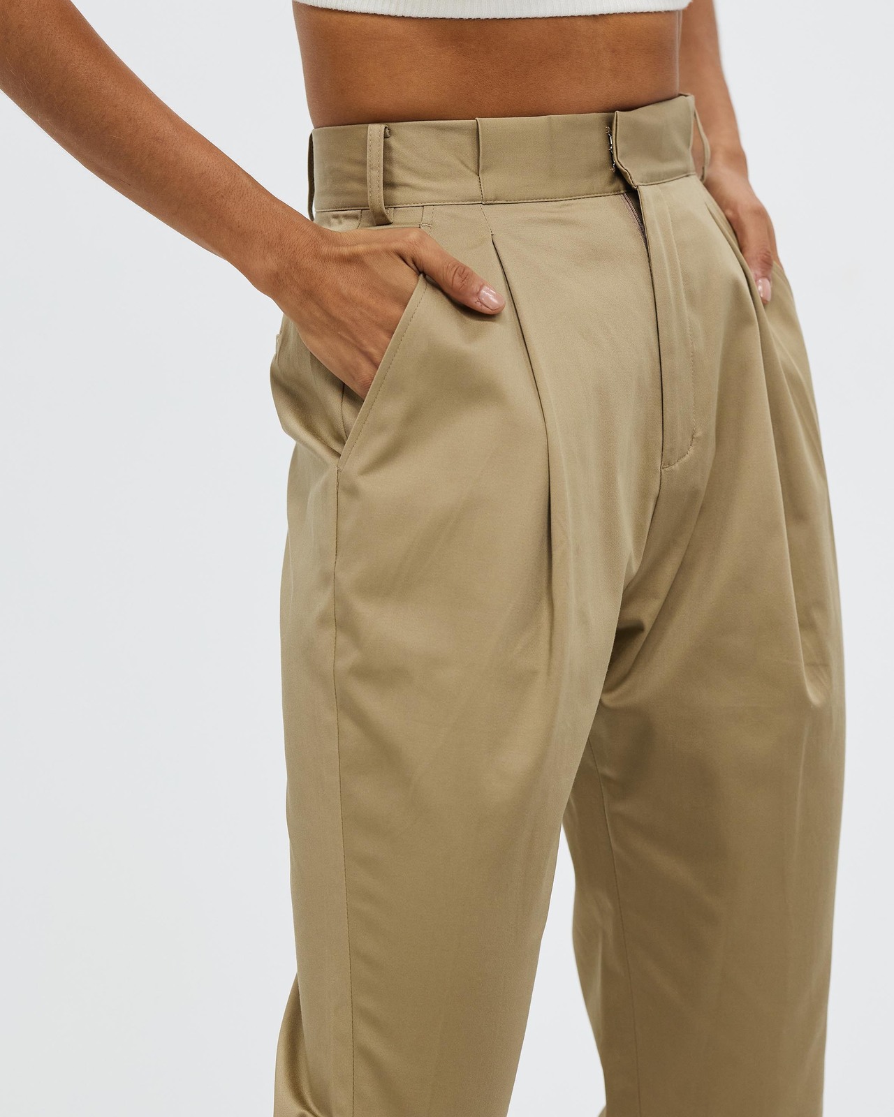 Organic Cotton High Rise Tapered Pants