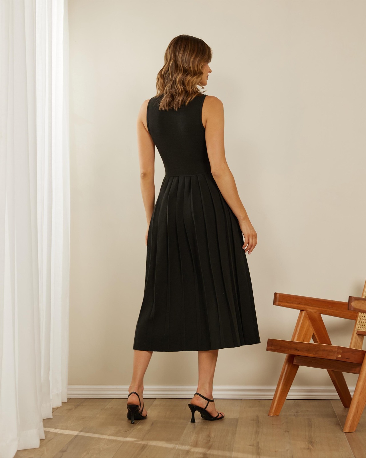 Piper Pleated Knit Midi Dress
