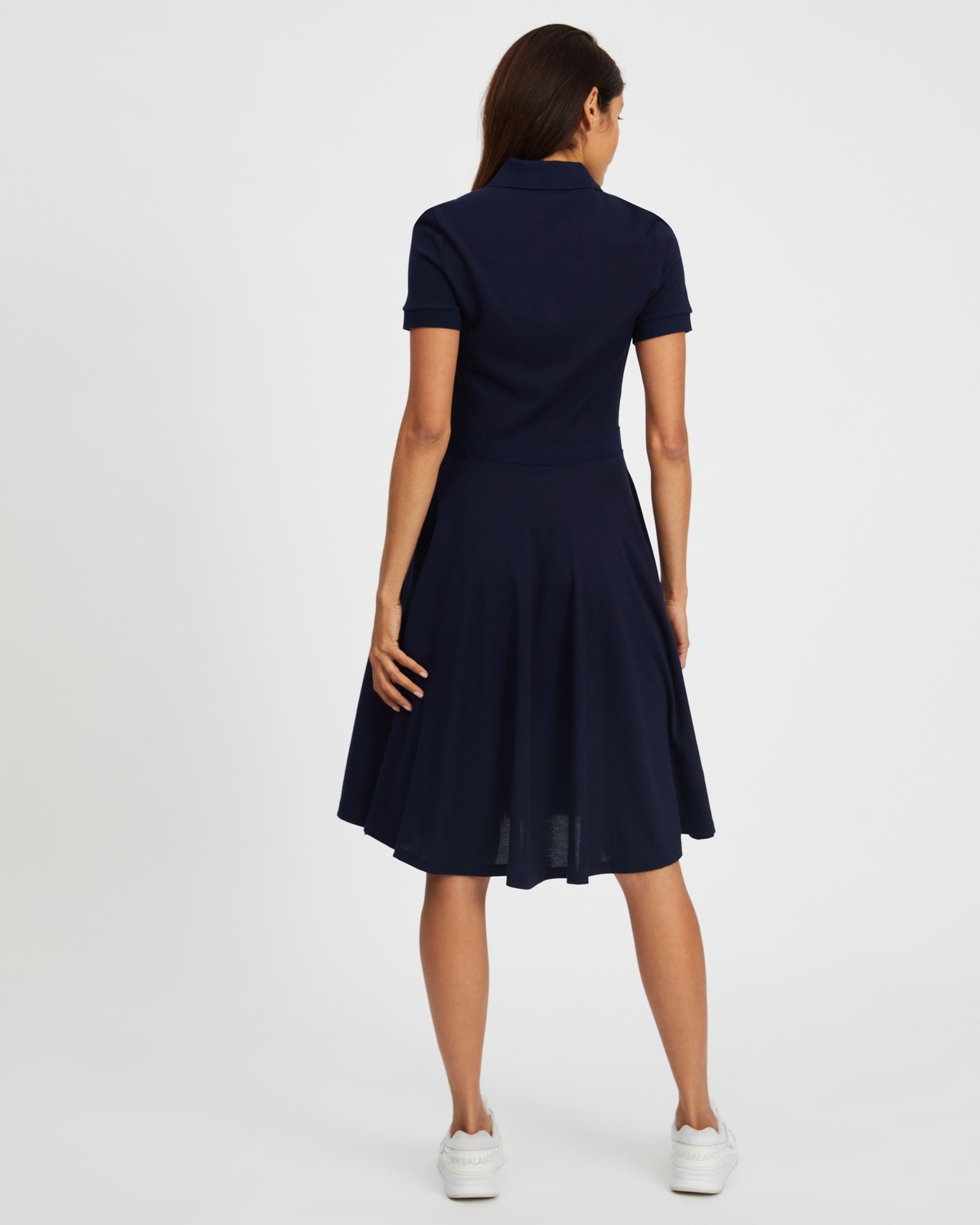 ★LACOSTE★ Women's Ringslings Fit and Flare Dress Navy EF94 Lacoste Women's Flared Mini Pique Polo Dress, Navy Blue, 0