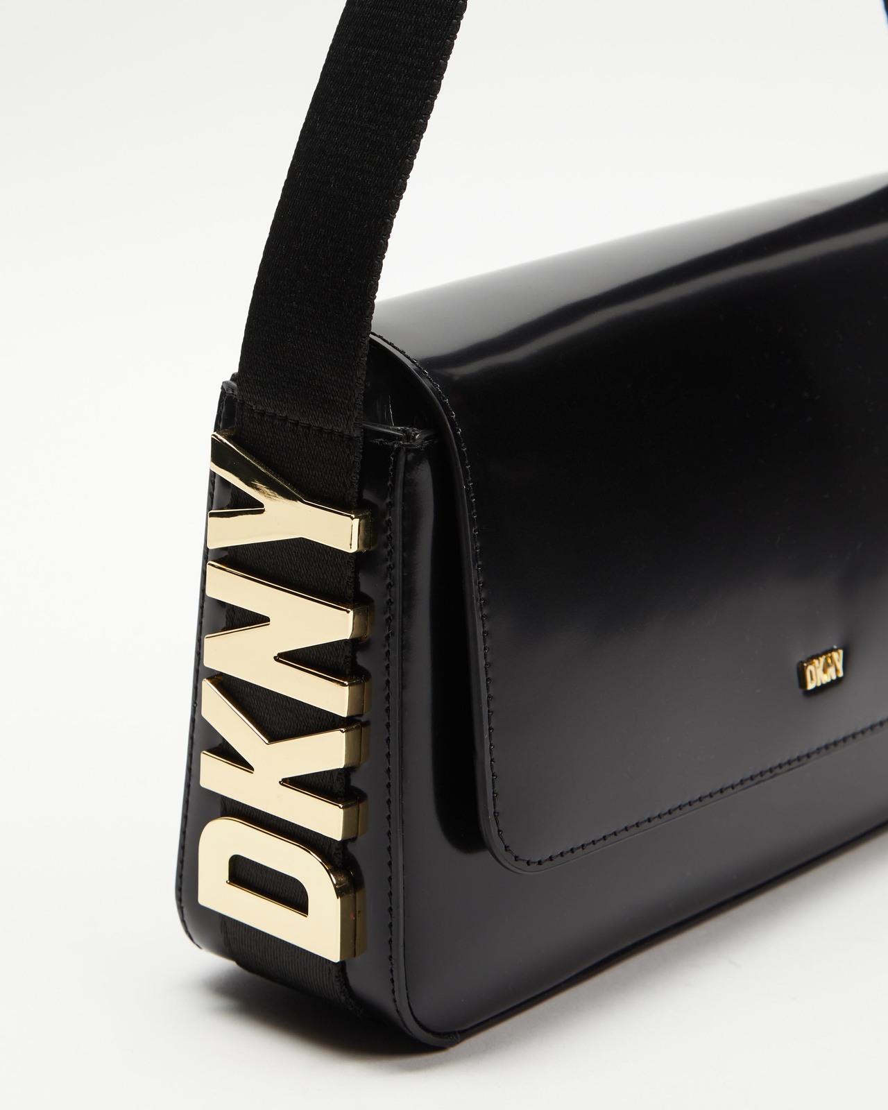 DKNY Demi Bag - Borsa A Tracolla Donna In Pelle Sutton Nero, Con Cerniera E Tasca Interna