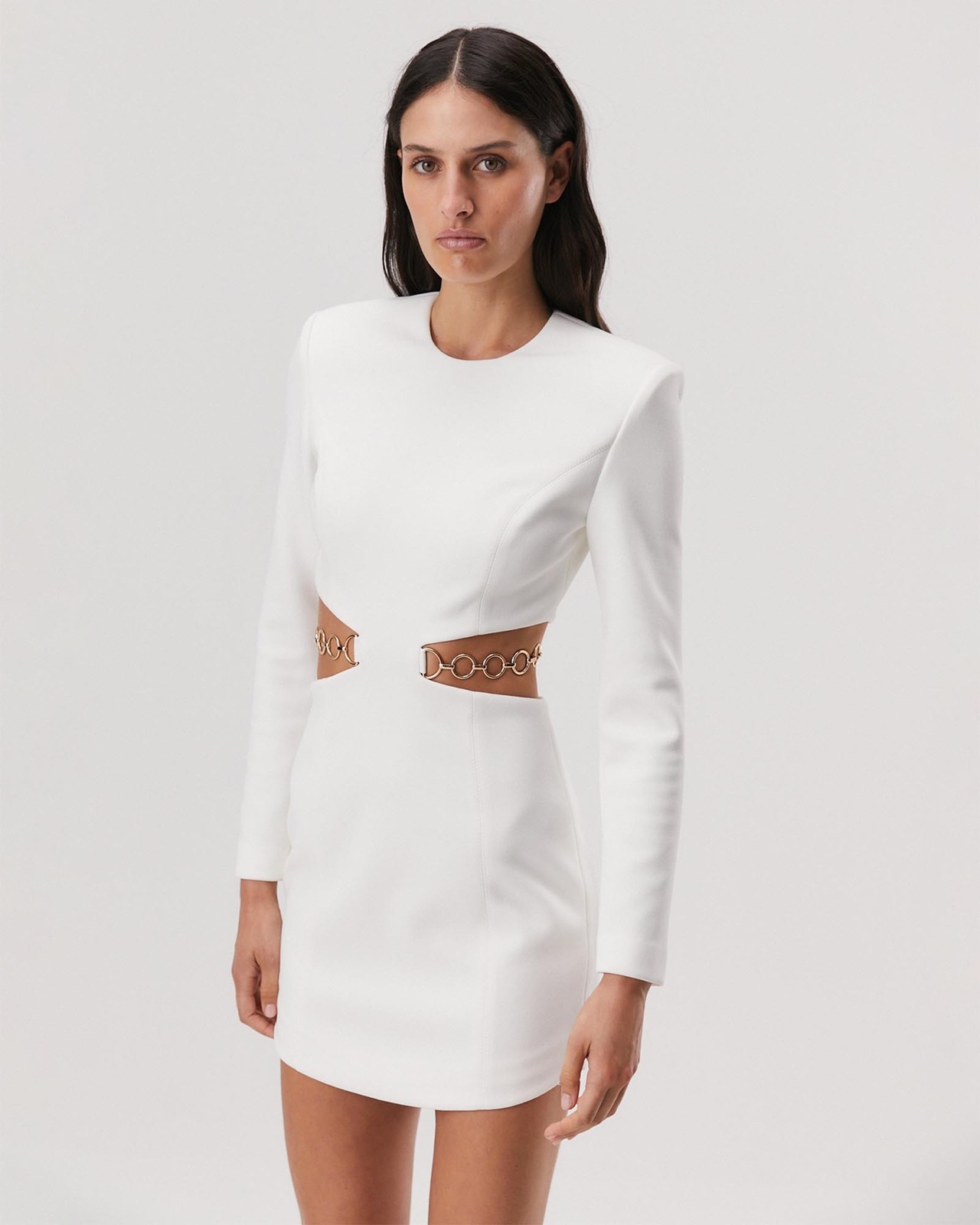 sequin mini dress with bow Vida Bow Sequin Mini Dress White