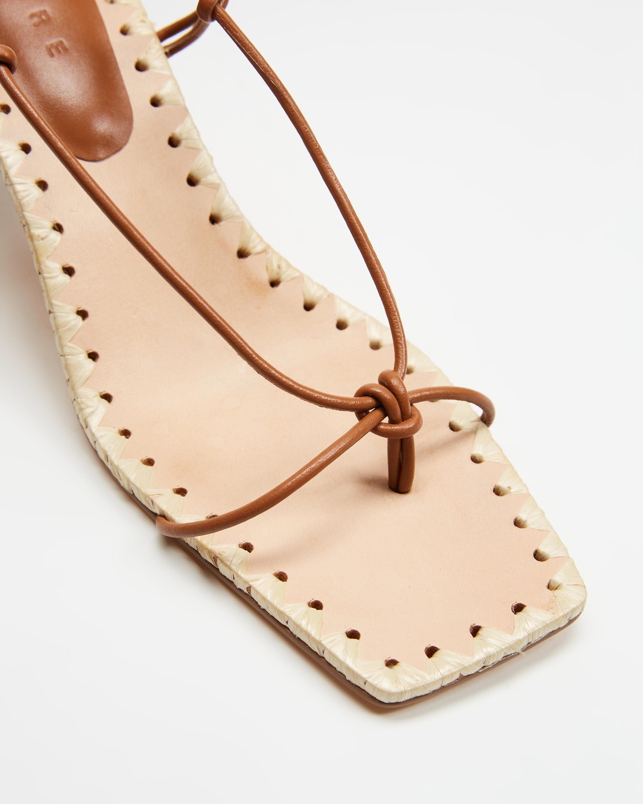 Knotted Leather Lace Up Heels