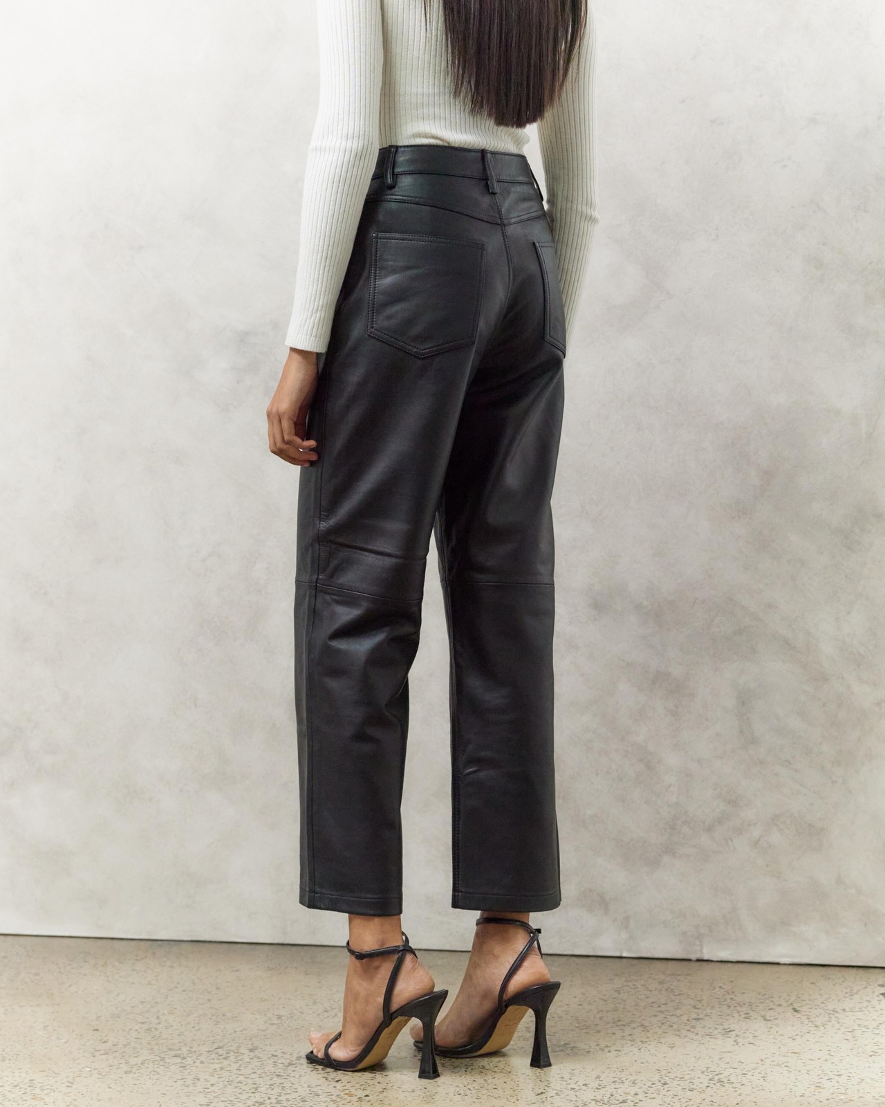 Davis Cropped Leather Pants
