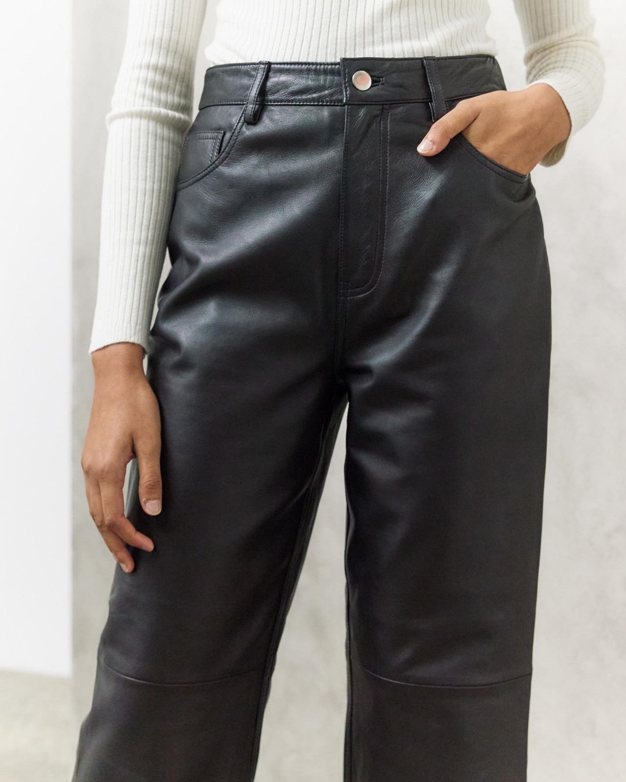 Davis Cropped Leather Pants