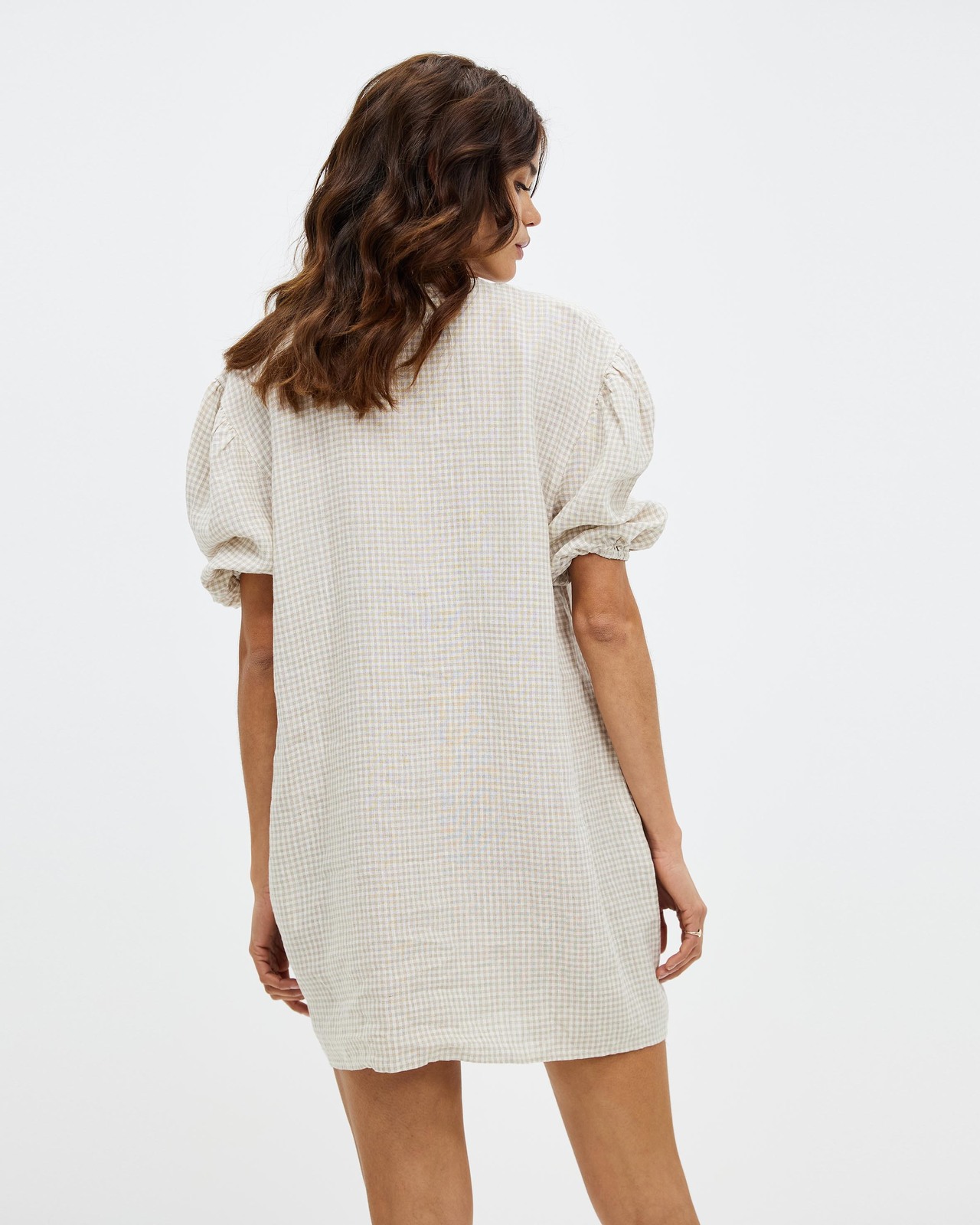 Linen Mini Drawcord Detail Dress