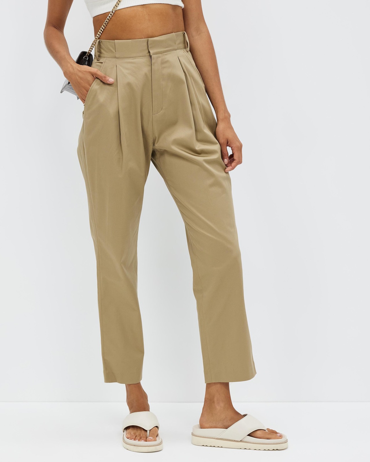 Organic Cotton High Rise Tapered Pants