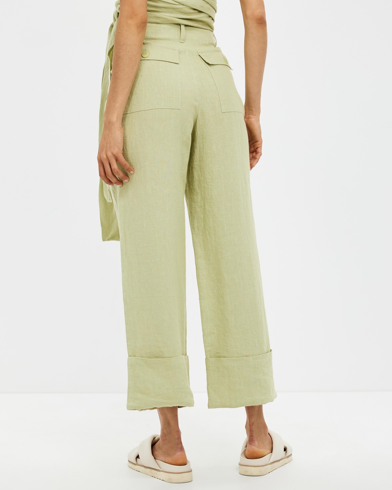 Turn Hem Linen Pants