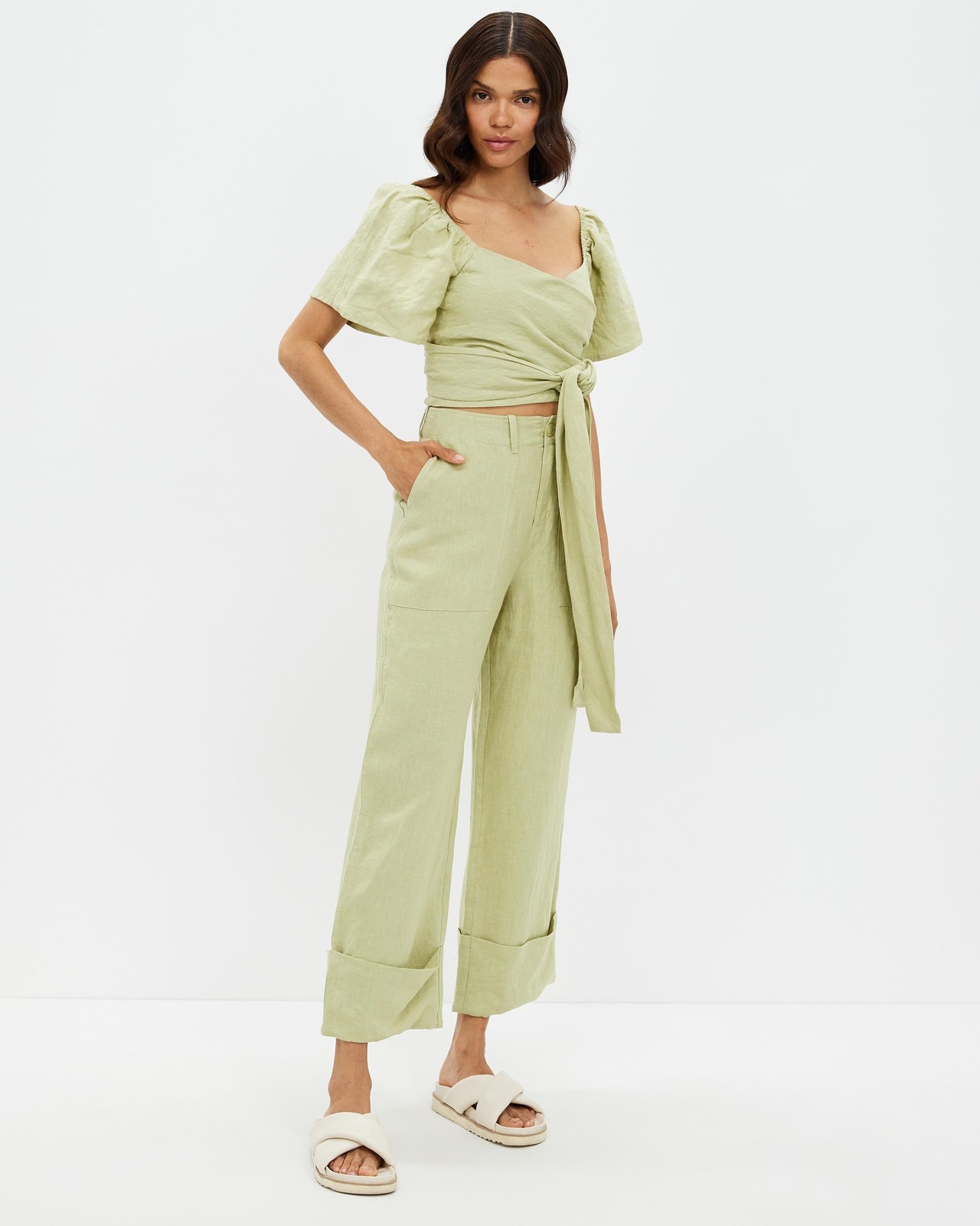 Turn Hem Linen Pants