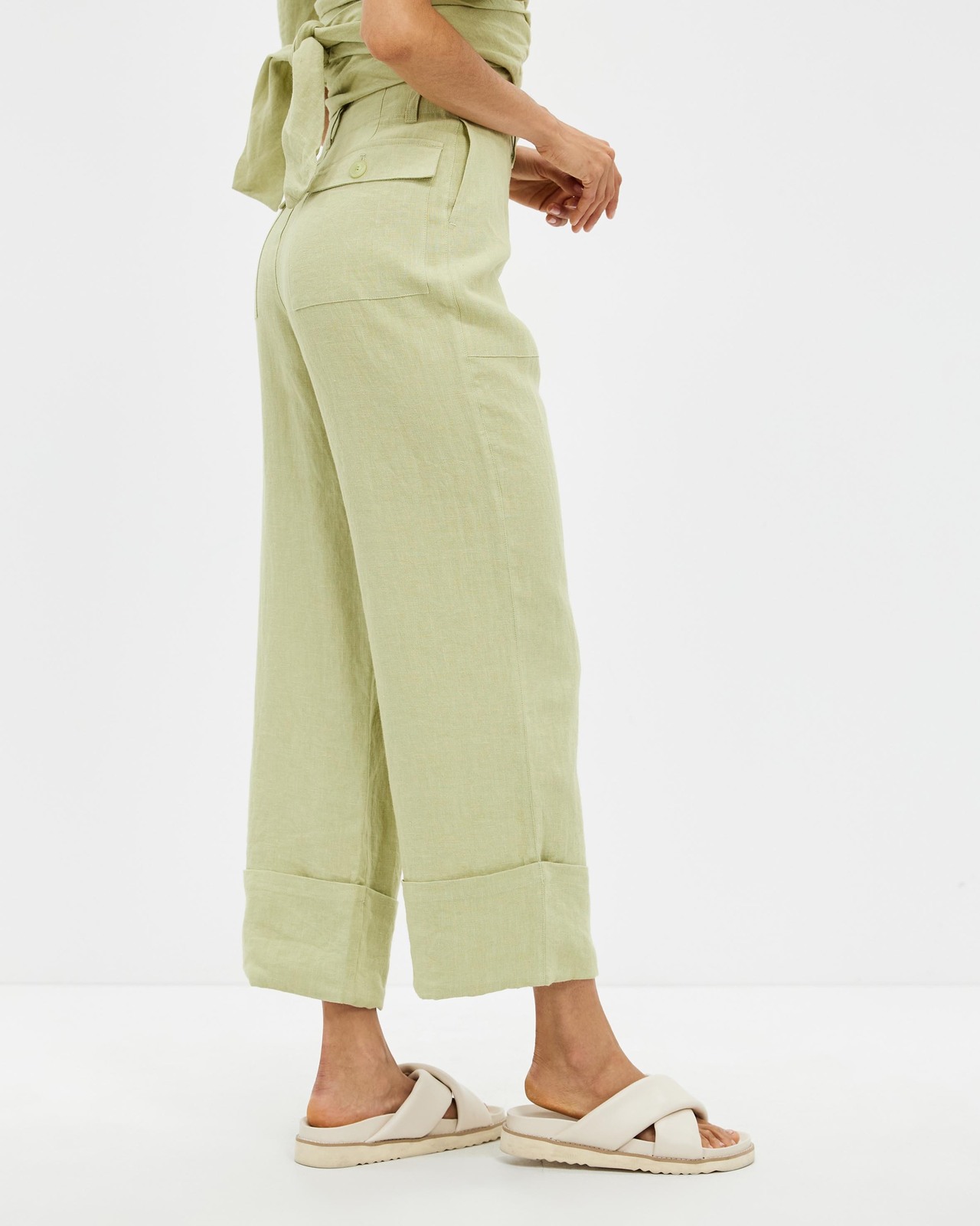 Turn Hem Linen Pants