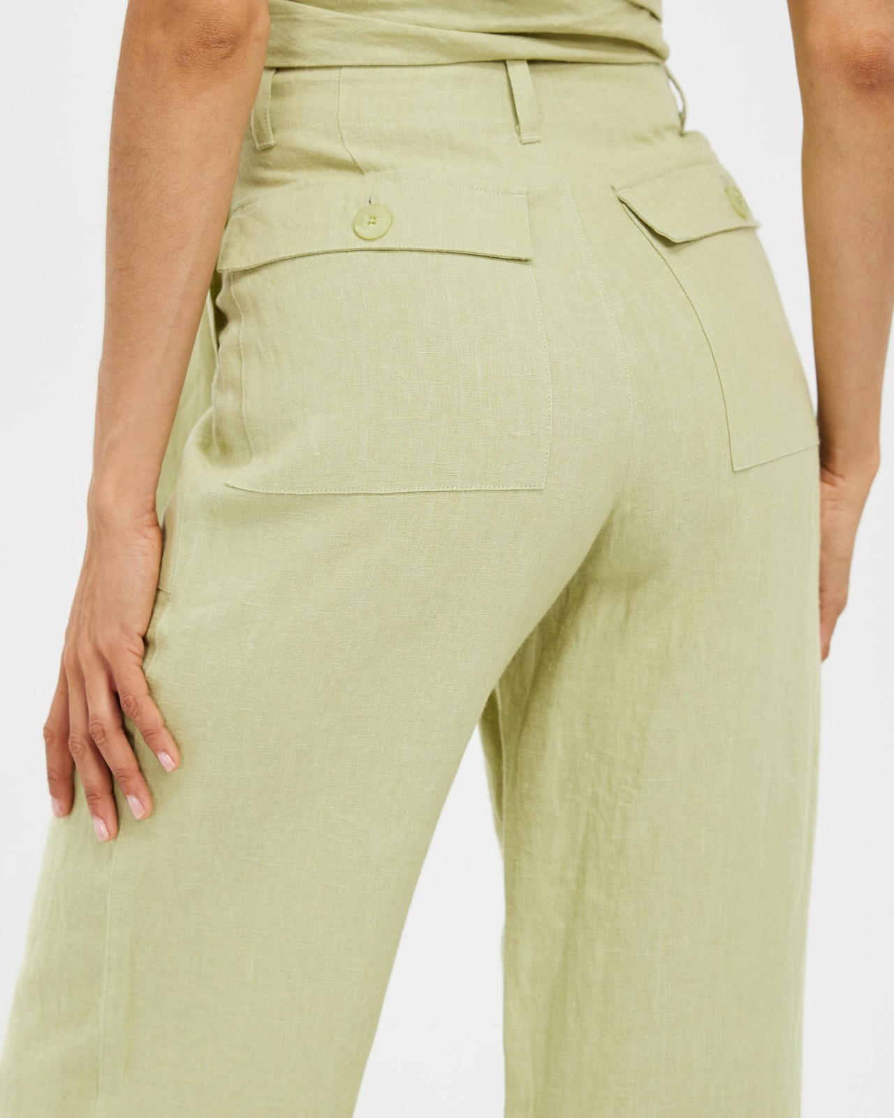 Turn Hem Linen Pants