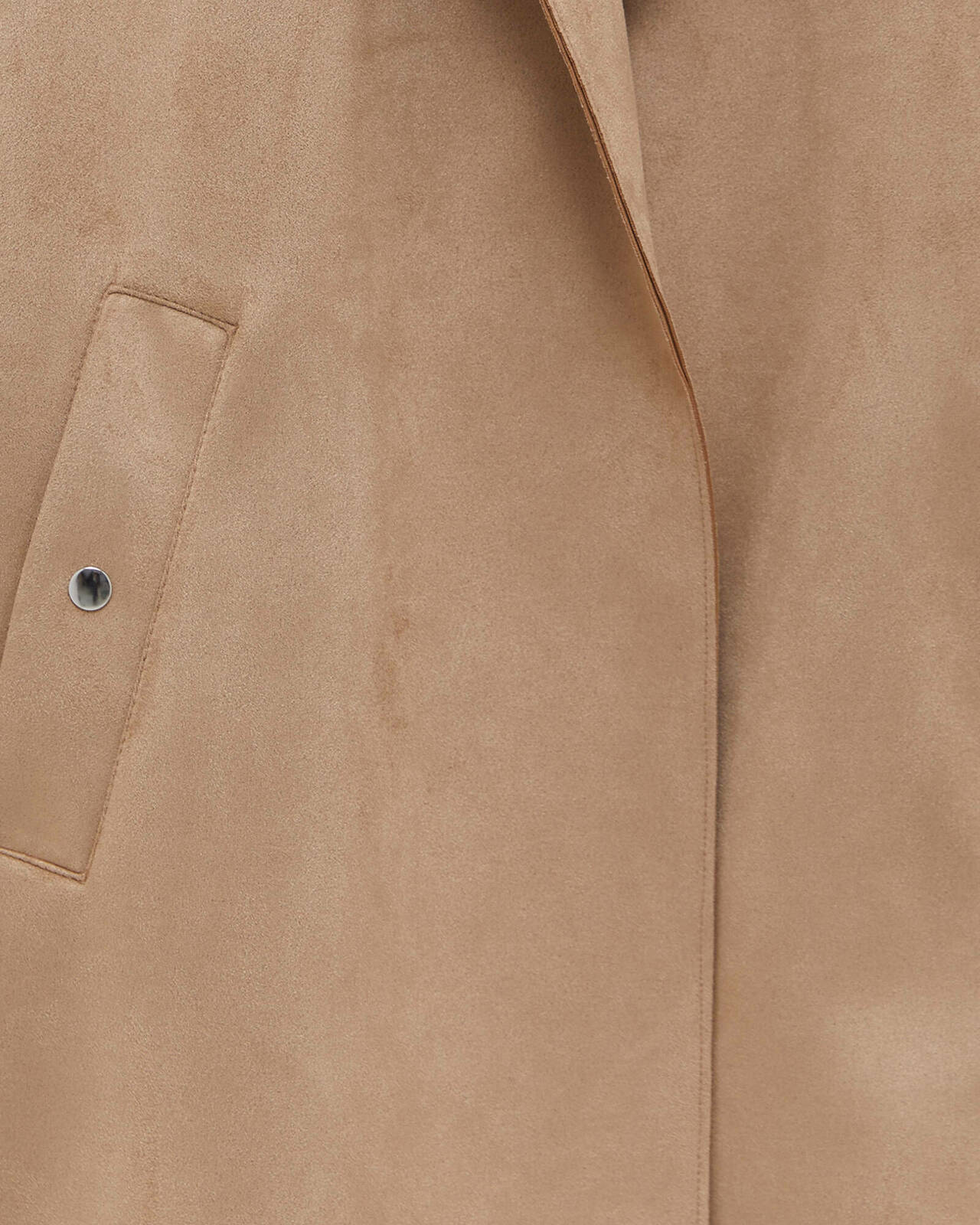 Faux Suede Jacket With Roll-up Sleeves