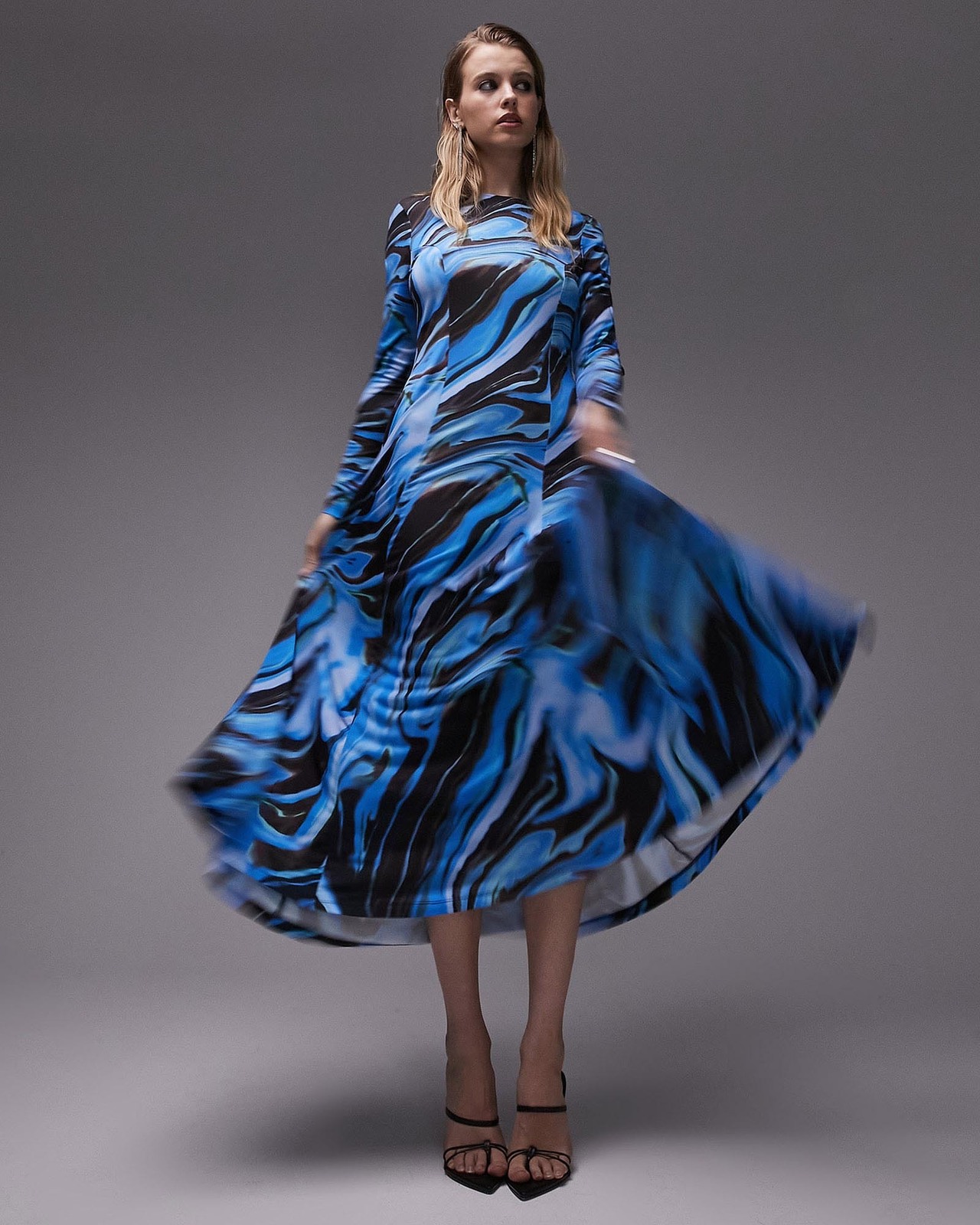 Abstract Skirt Midi Dress
