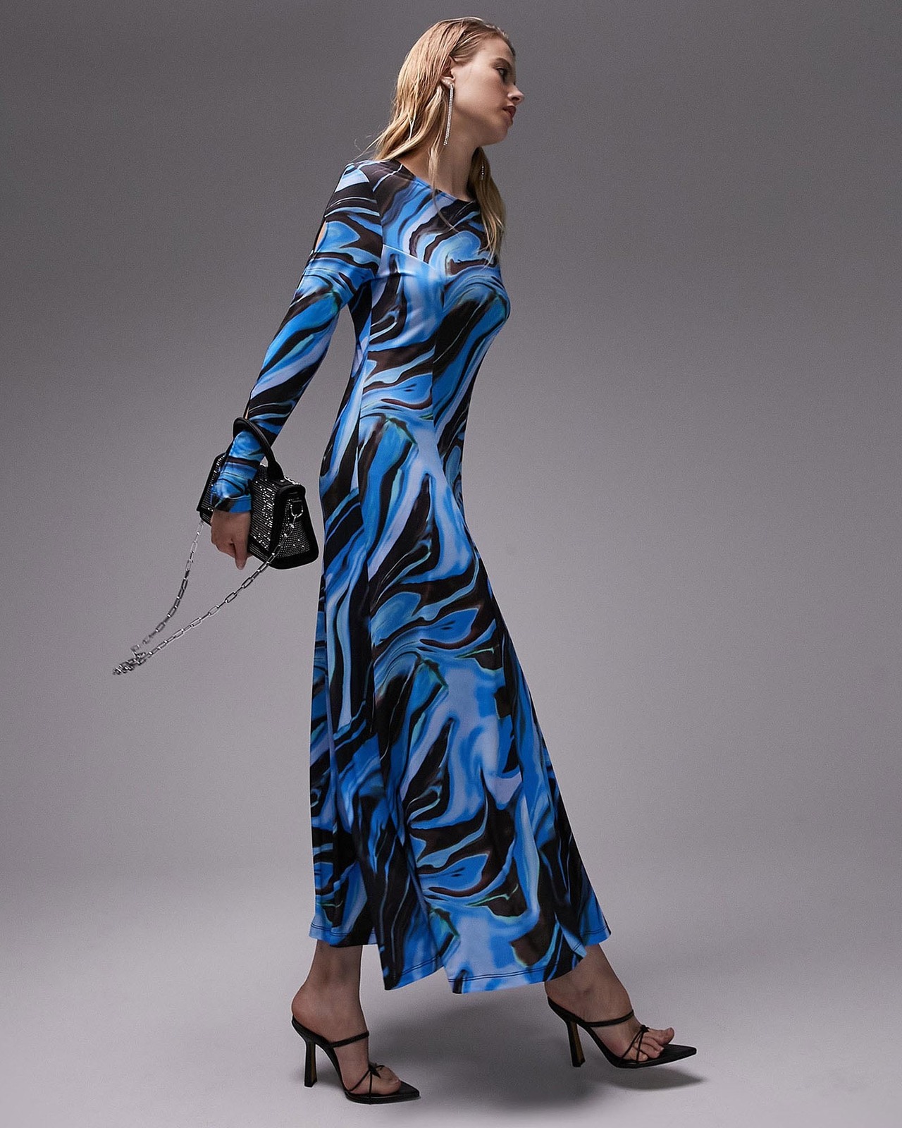 Abstract Skirt Midi Dress