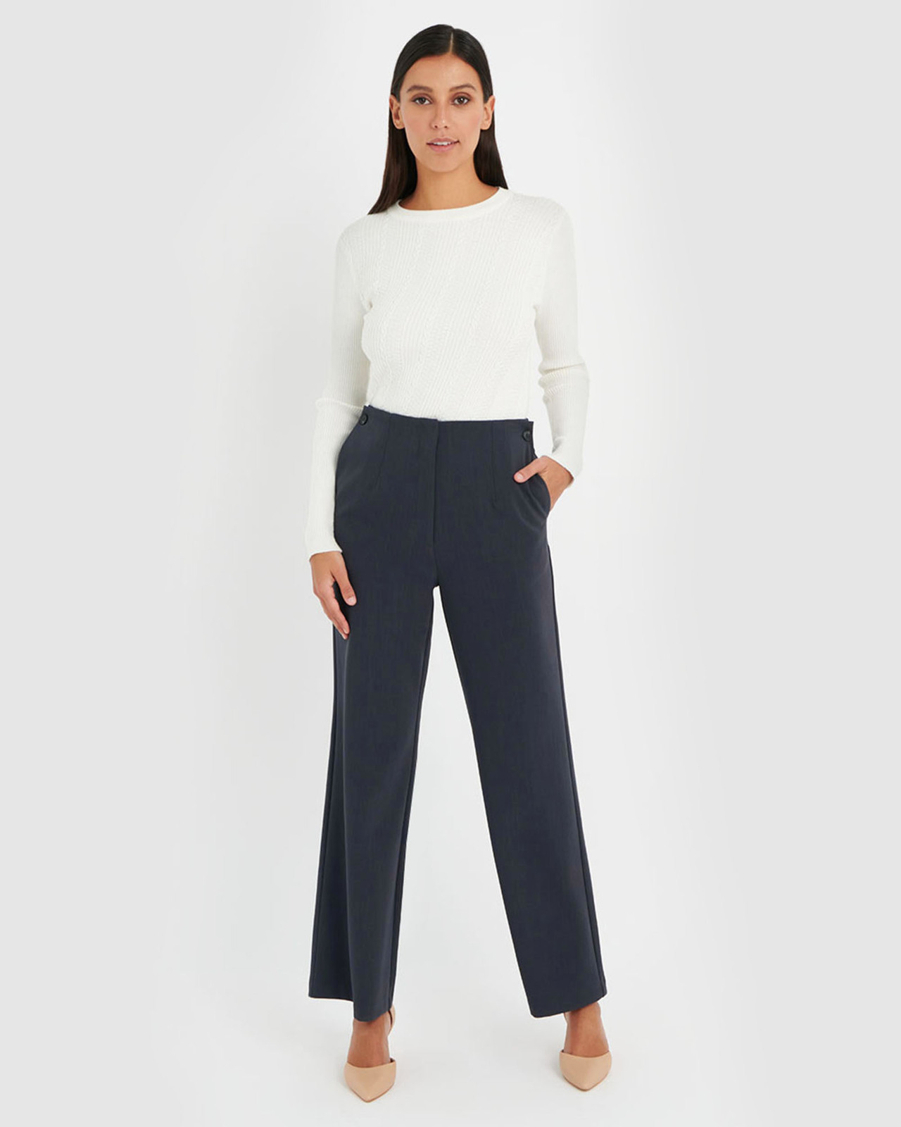 Nina High-Waist Straight Leg Pant