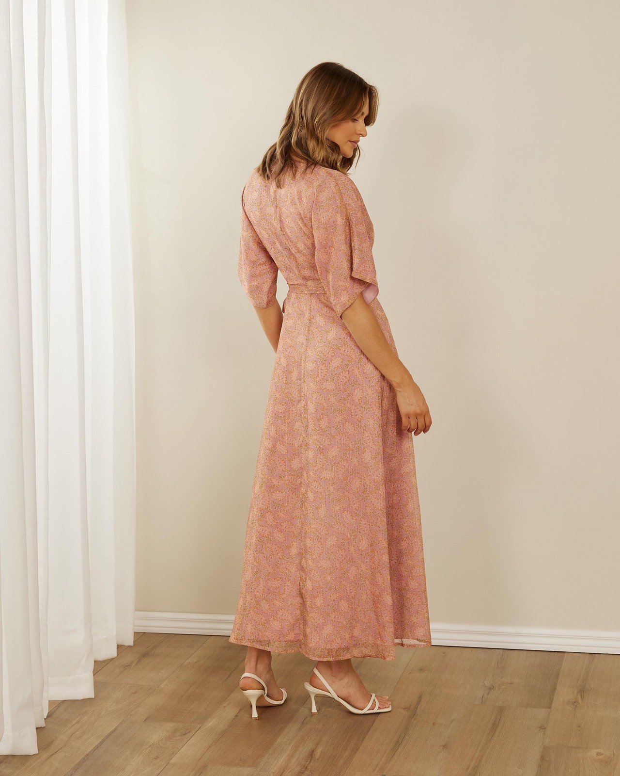 layered chiffon maxi dress SAME Layered Chiffon Gown | Pale Pink