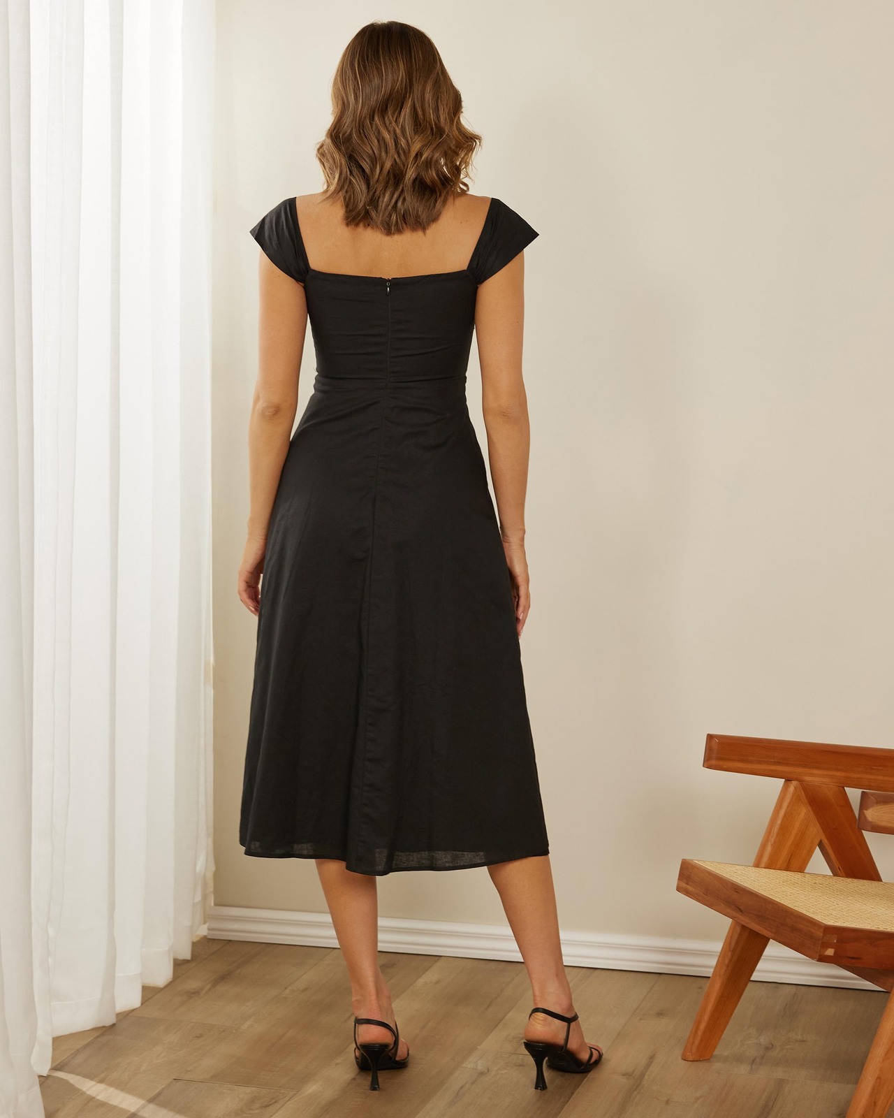 Lina Linen Blend Midi Dress