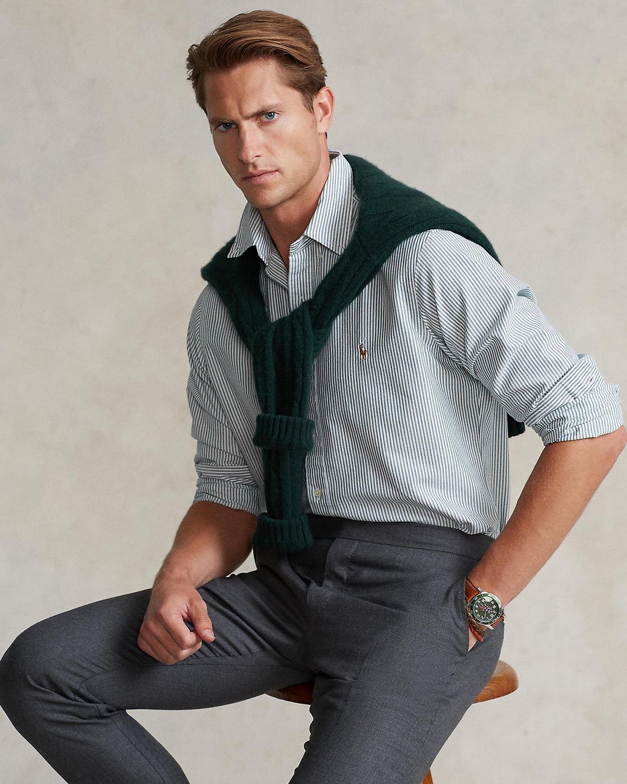 Slim Fit Striped Oxford Shirt