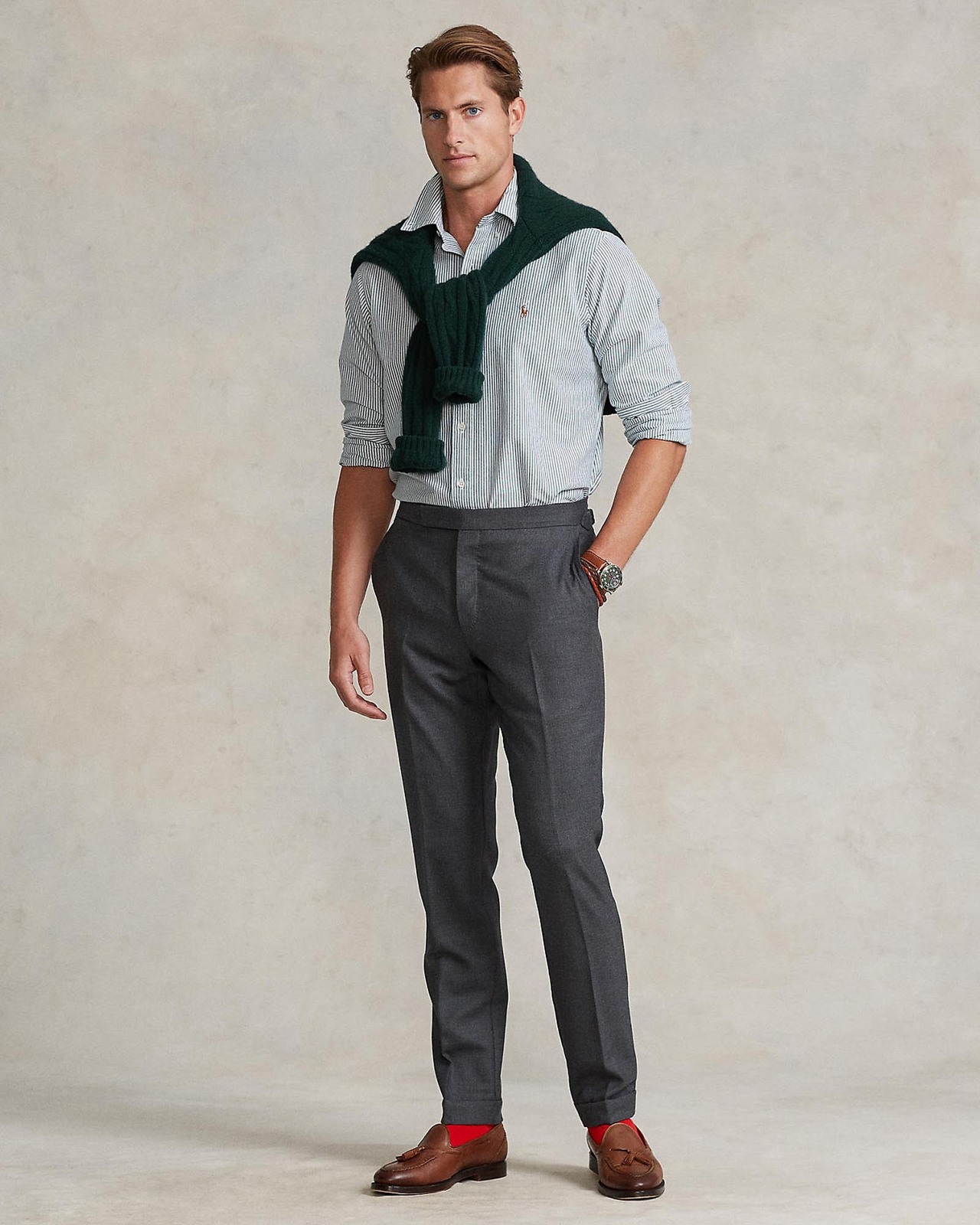 Slim Fit Striped Oxford Shirt