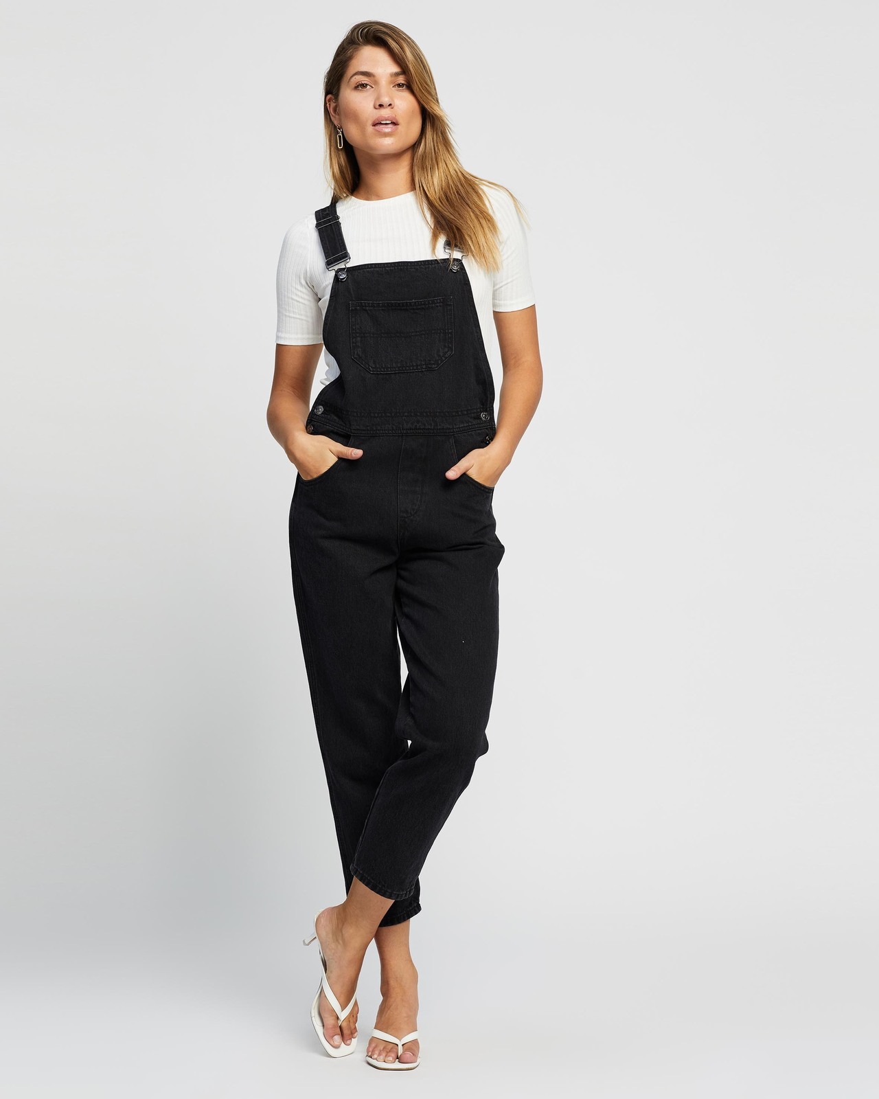 Olive Recycled Cotton Blend Denim Overalls