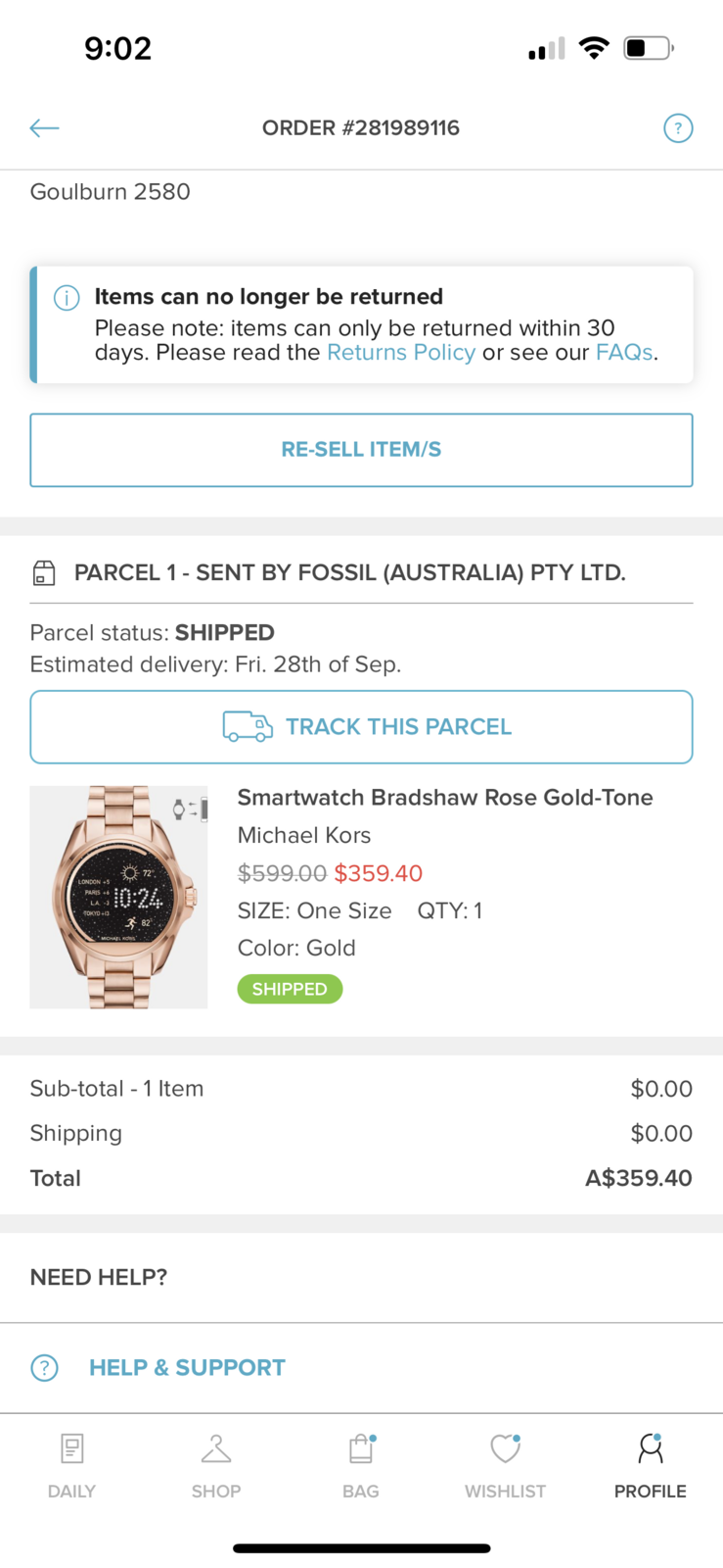 Smartwatch Bradshaw Rose Gold-Tone