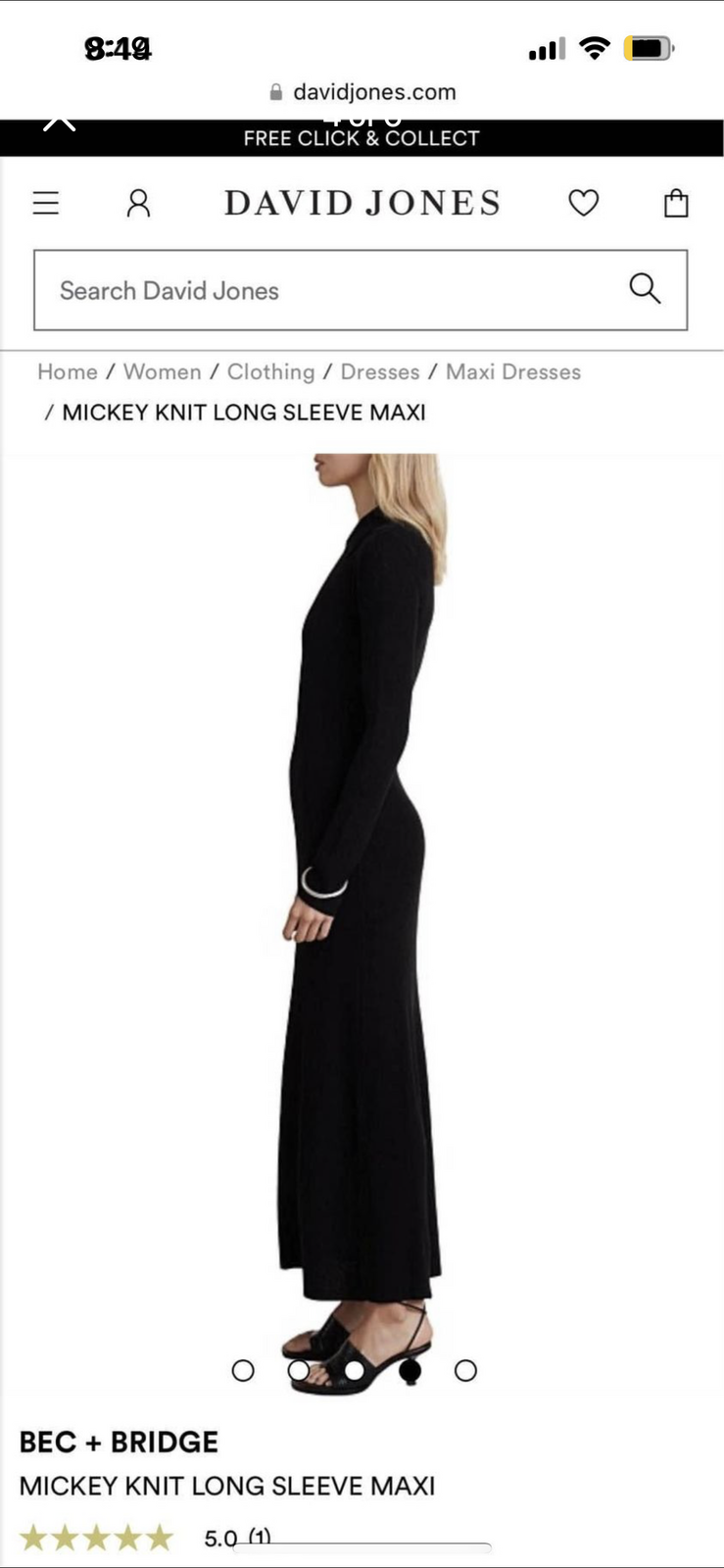 Mickey Knit Black Maxi