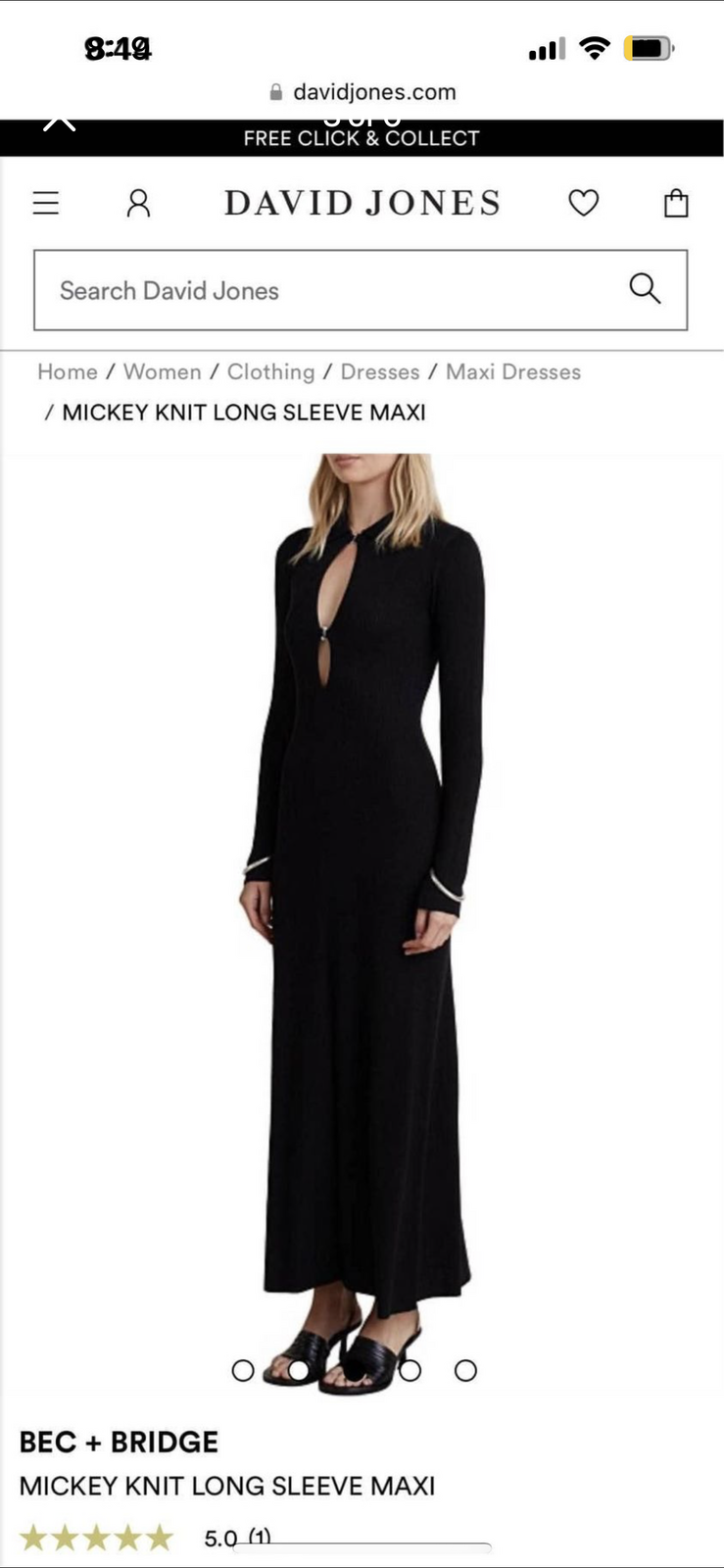 Mickey Knit Black Maxi