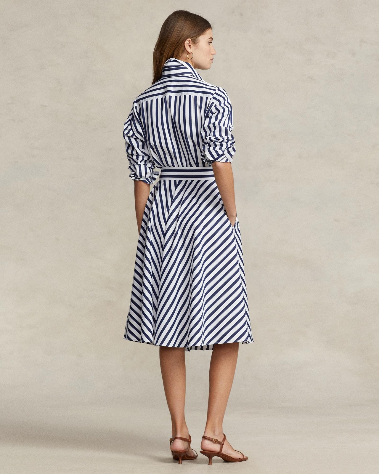 【POLO RALPH LAUREN】BELTED STRIPED COTTONオフィスワンピース Polo Ralph Lauren Belted Striped Cotton Shirtdress | Neiman