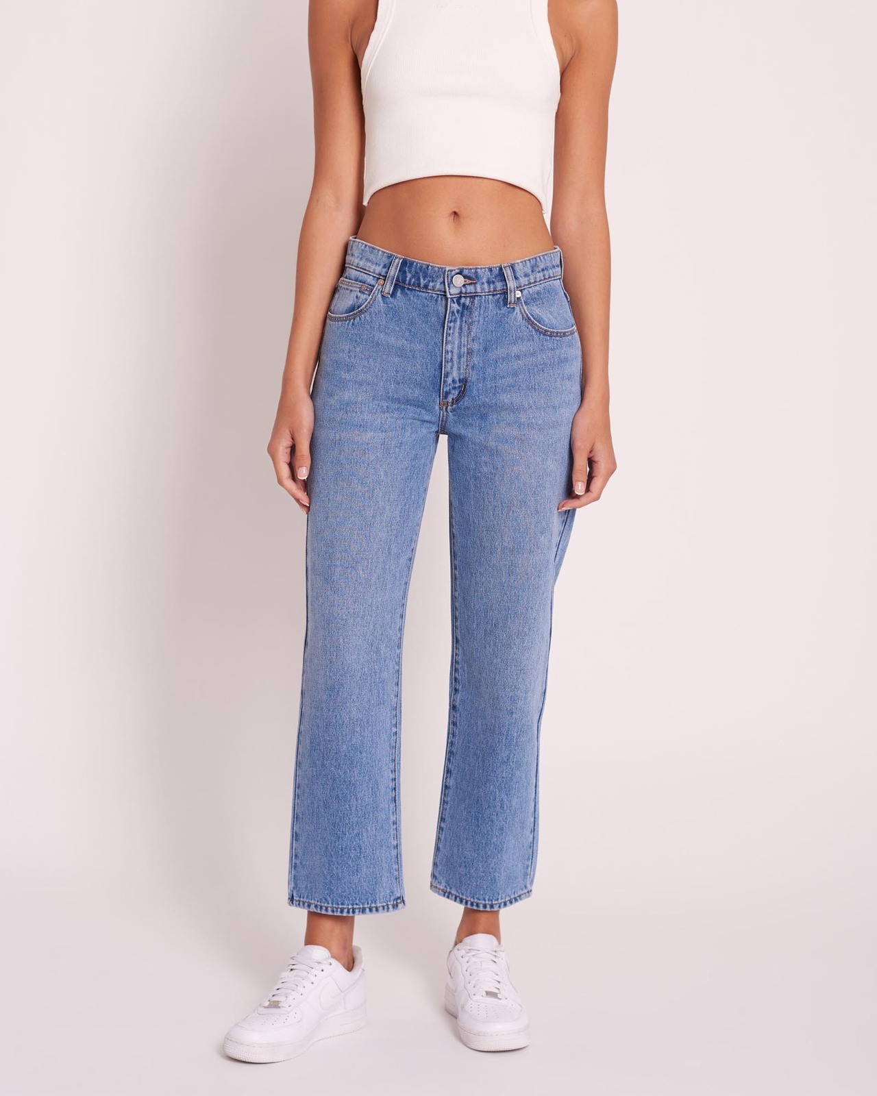95 Mid Straight Crop Jeans