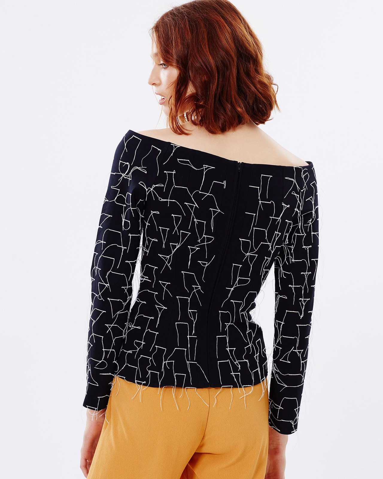 Phase Out Off-Shoulder Long Sleeve Top