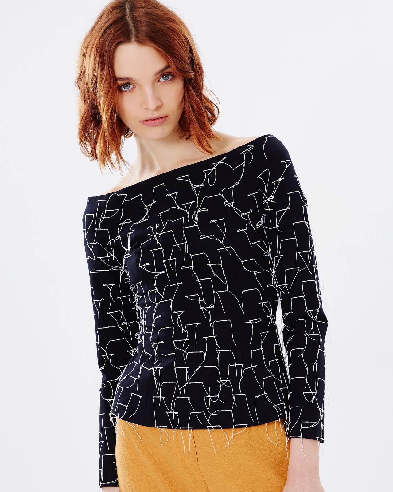 Phase Out Off-Shoulder Long Sleeve Top