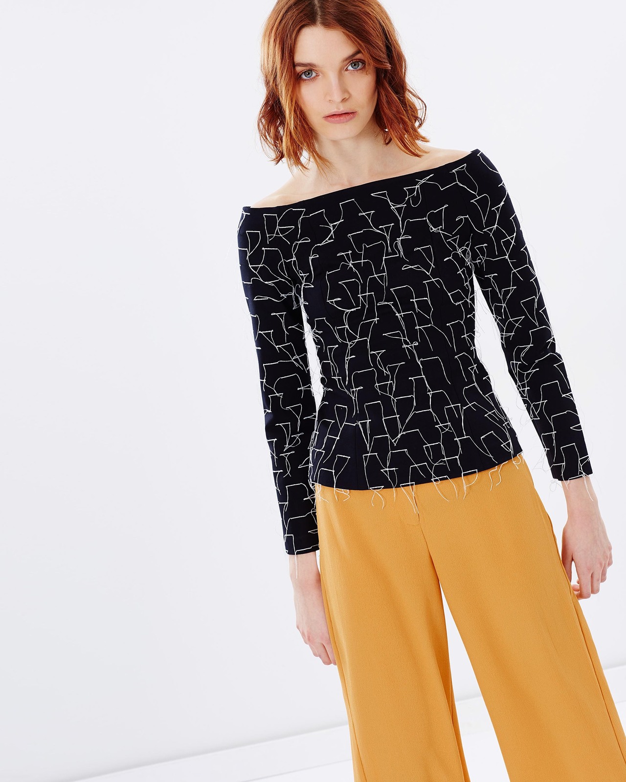 Phase Out Off-Shoulder Long Sleeve Top