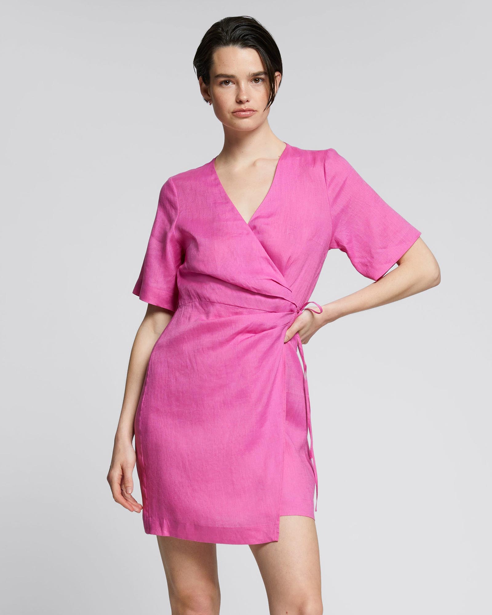 & other stories linen wrap dress & Other Stories Linen Diagonal Wrap Dress