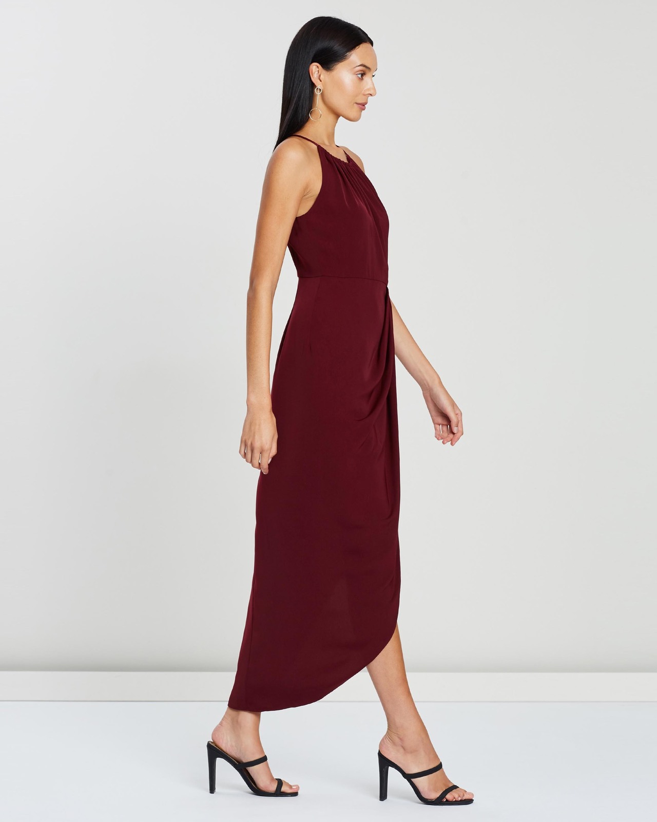 HIGH NECK RUCHED DRESS
