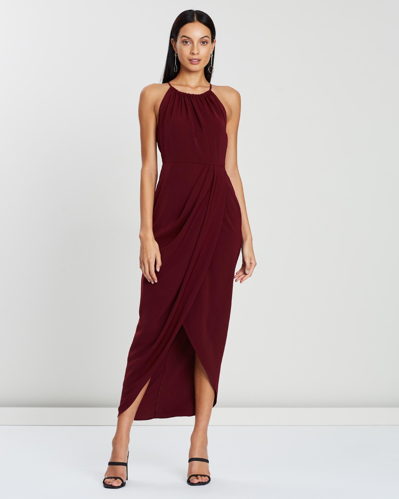 HIGH NECK RUCHED DRESS