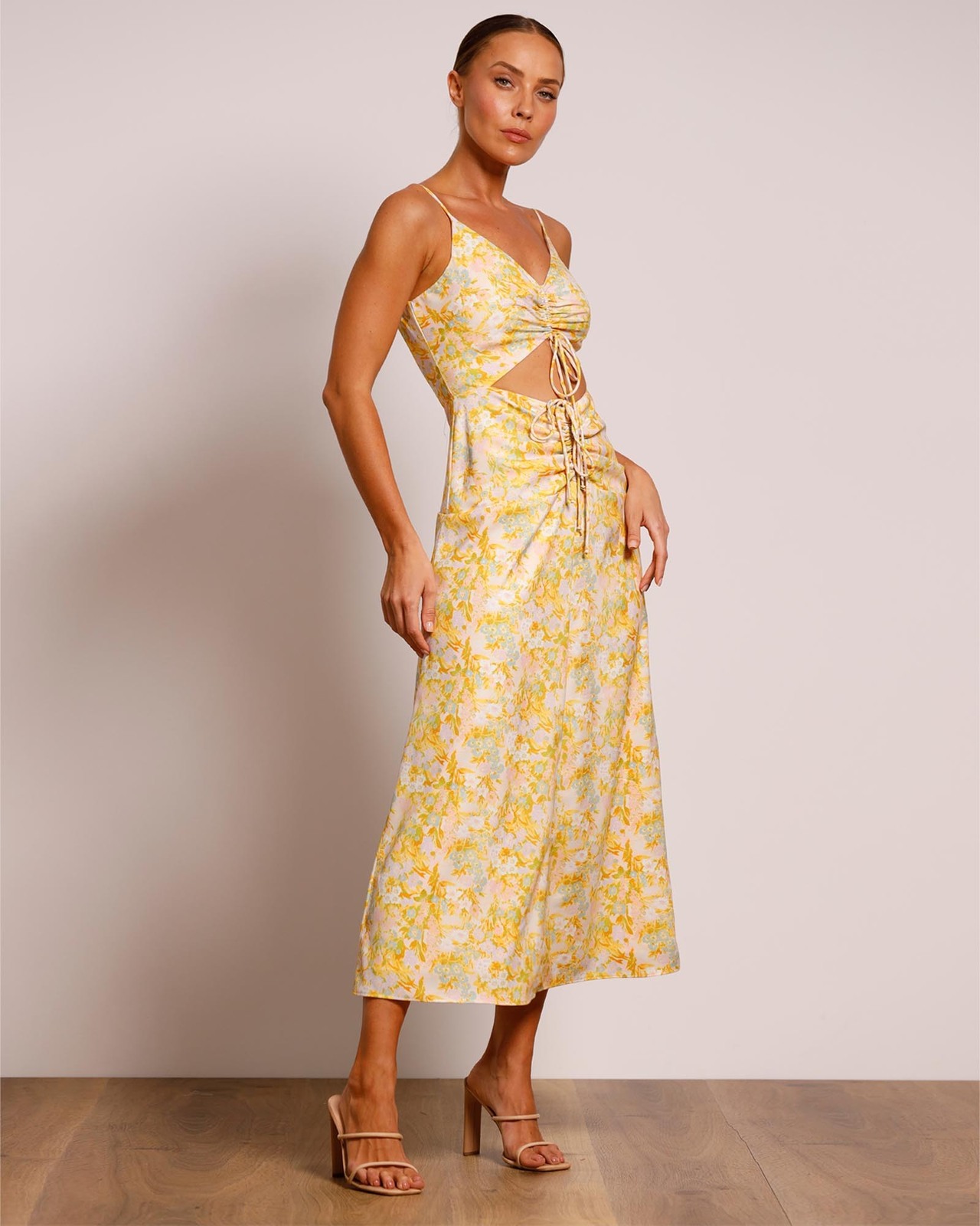 Goldie Gathered Midi Dress