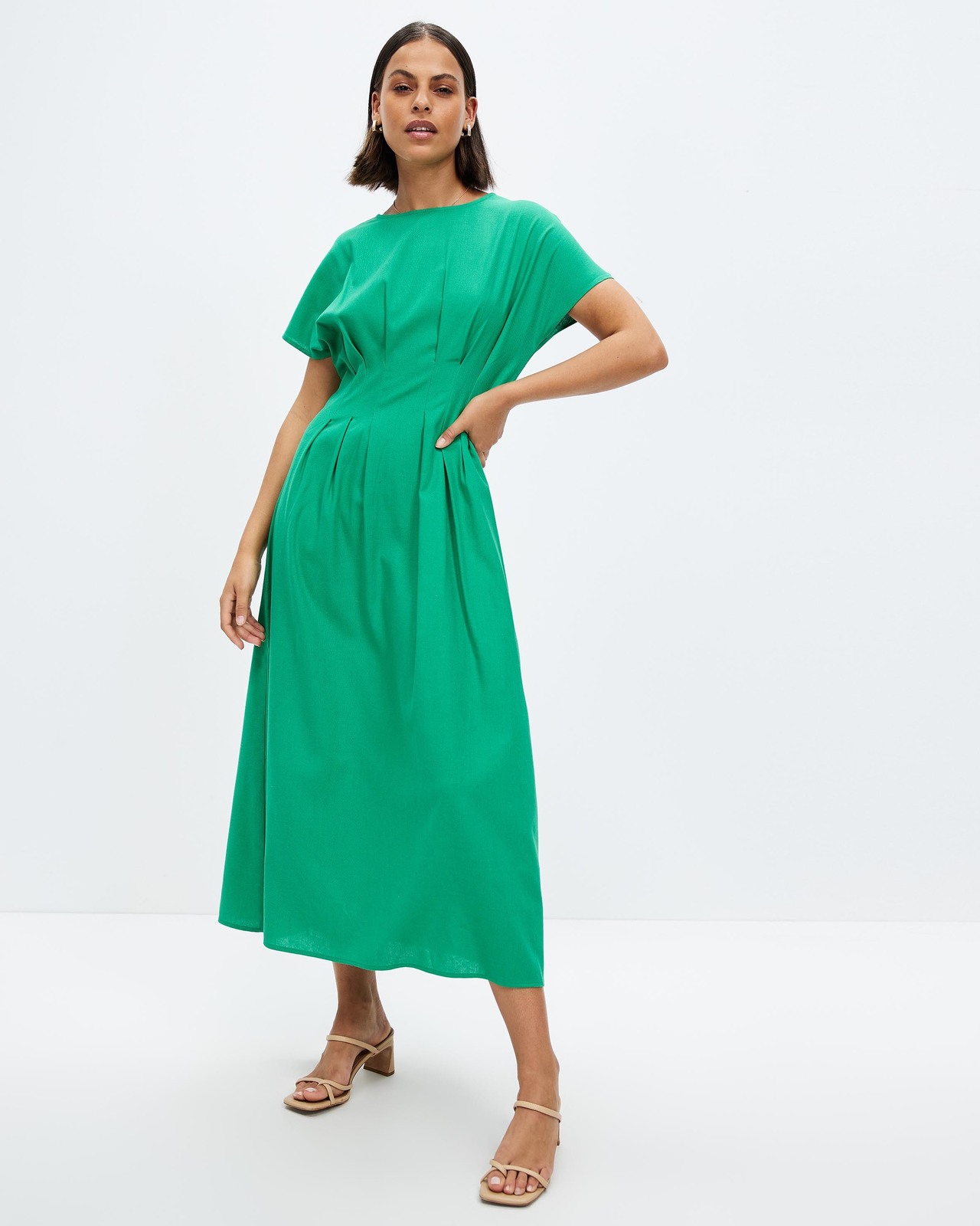 Kaia Linen Blend Midi Dress
